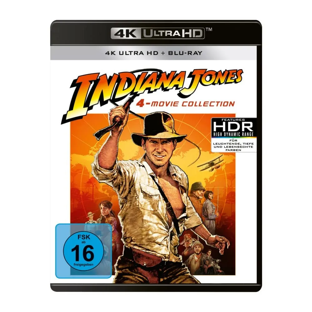 Indiana Jones - 4-Movie Collection (4 4K Ultra HDs) + (4 Blu-rays) + (Bonus Blu-ray)
