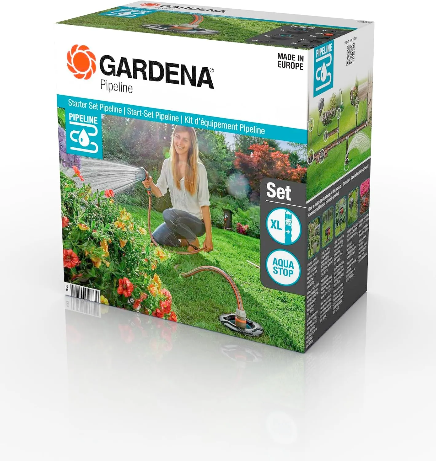 Gardena Sprinklersystem Start-Set Pipeline: Komplettset für den Einstieg in das Pipeline-System, Wasserentnahme rund um…