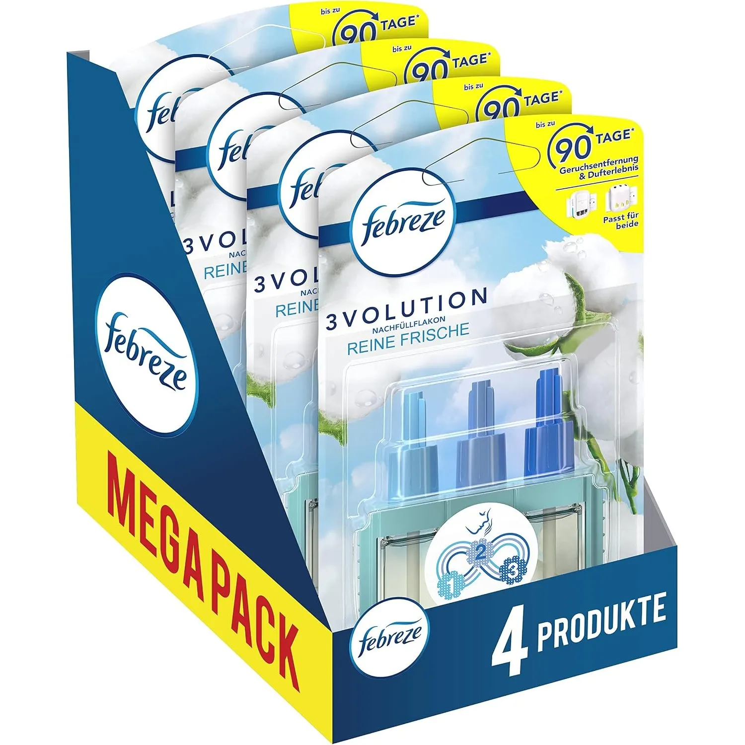Febreze 3Volution Duftstecker 4xNachfüller, Reine Frische Raumduft