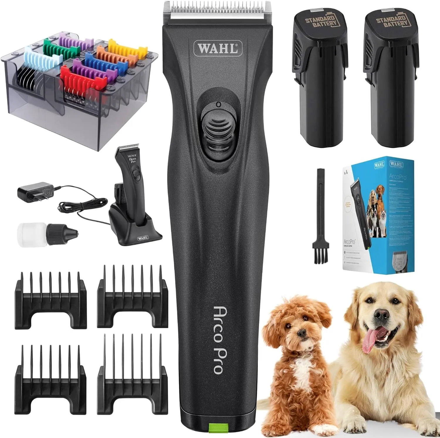 Agrarzone Edition Wahl Arco Pro Hundeschermaschine 2 Akkus - mit Aufsteckkamm Set - Schermaschine Hund Moser mit hervor…