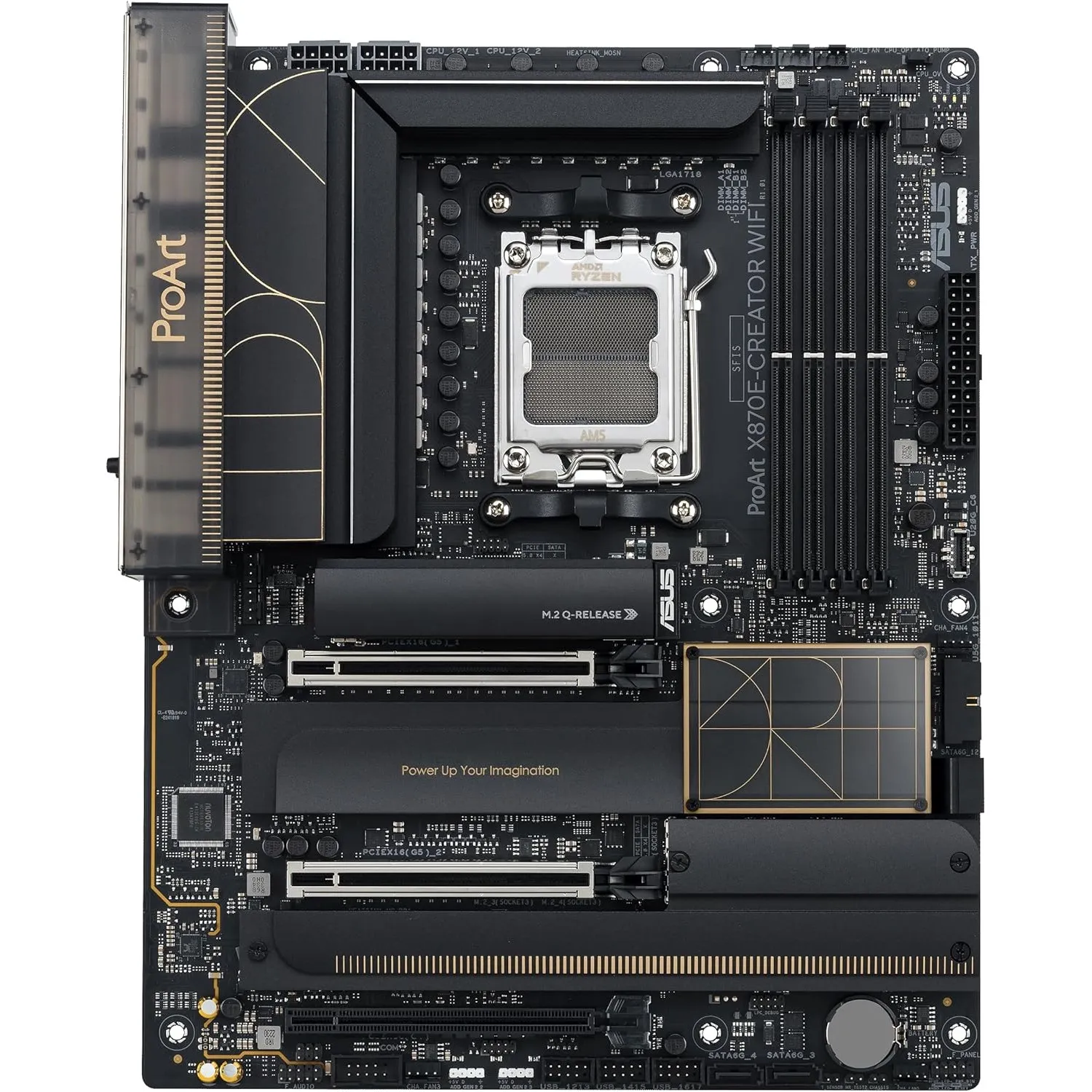 ASUS PROART X870E-Creator WiFi Mainboard Sockel AM5 (AMD, X870E, ATX, DDR5, PCIe 5.0, 4X M.2, 10Gb & 2.5Gb Ethernet, Wi…