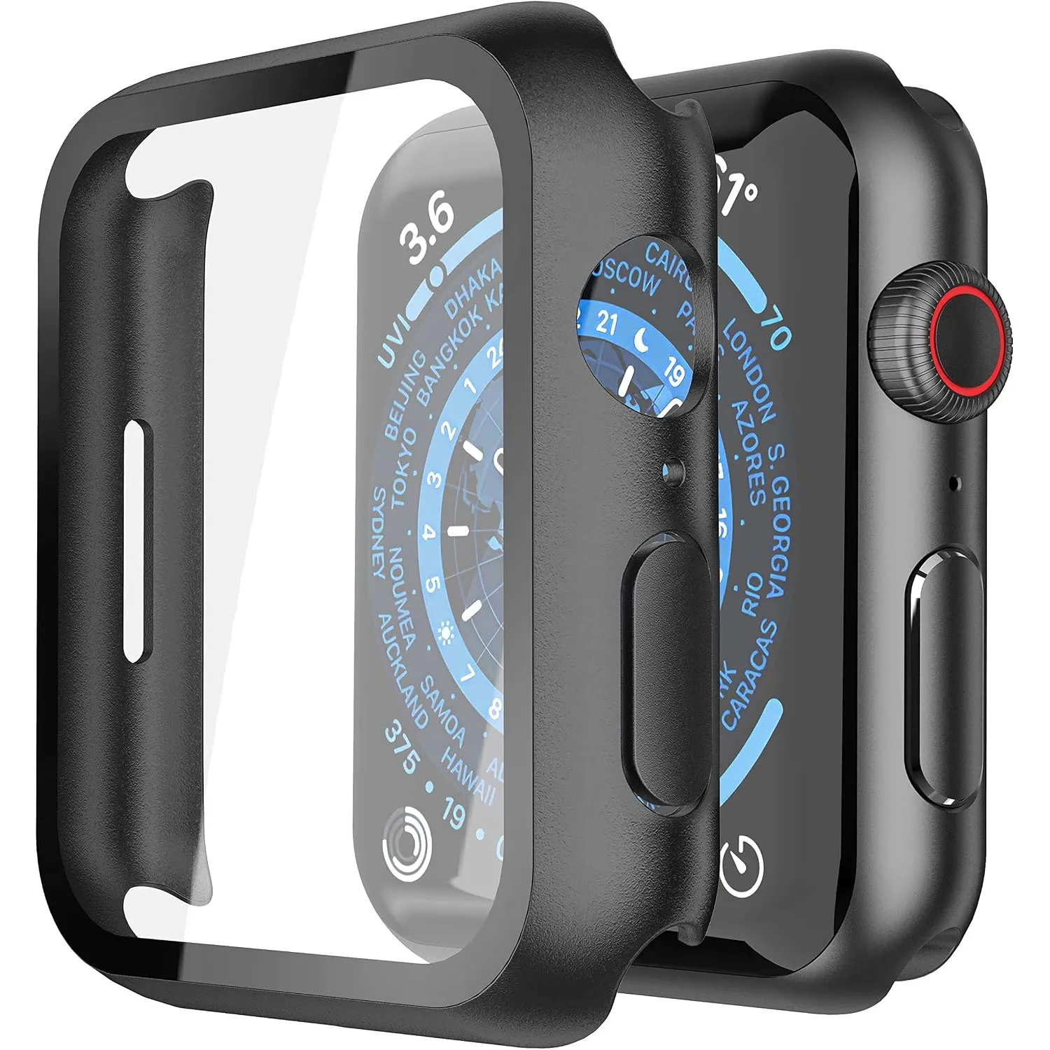 Misxi Schutzhülle mit Displayschutz für 45mm Apple Watch Series 9/8/7