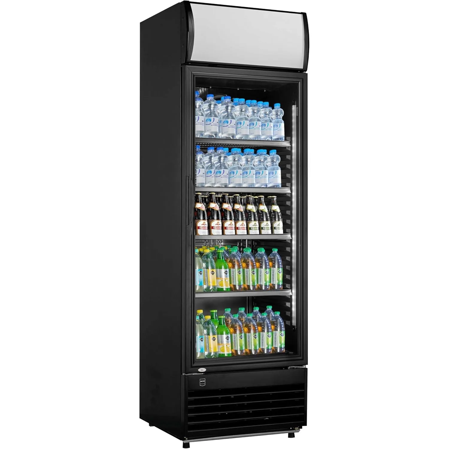 METRO Professional Glastürkühlschrank GSC2350B, Glas/Kunststoff, 324 L, Umluftkühlung, 180 W, mit Schloss, schwarz