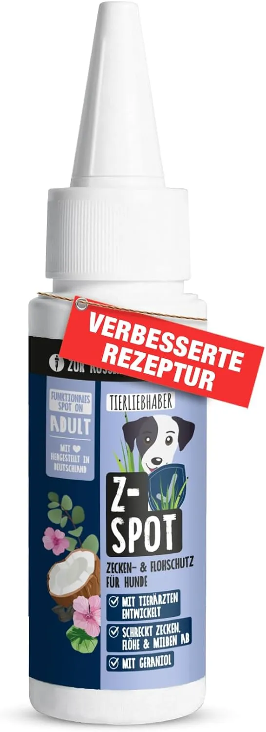 Zeckenschutz Hund Z-Spot mit Geraniol – Pflanzliches Zeckenmittel für Hunde tierärztlich entwickelt – Spot On Hund mit …