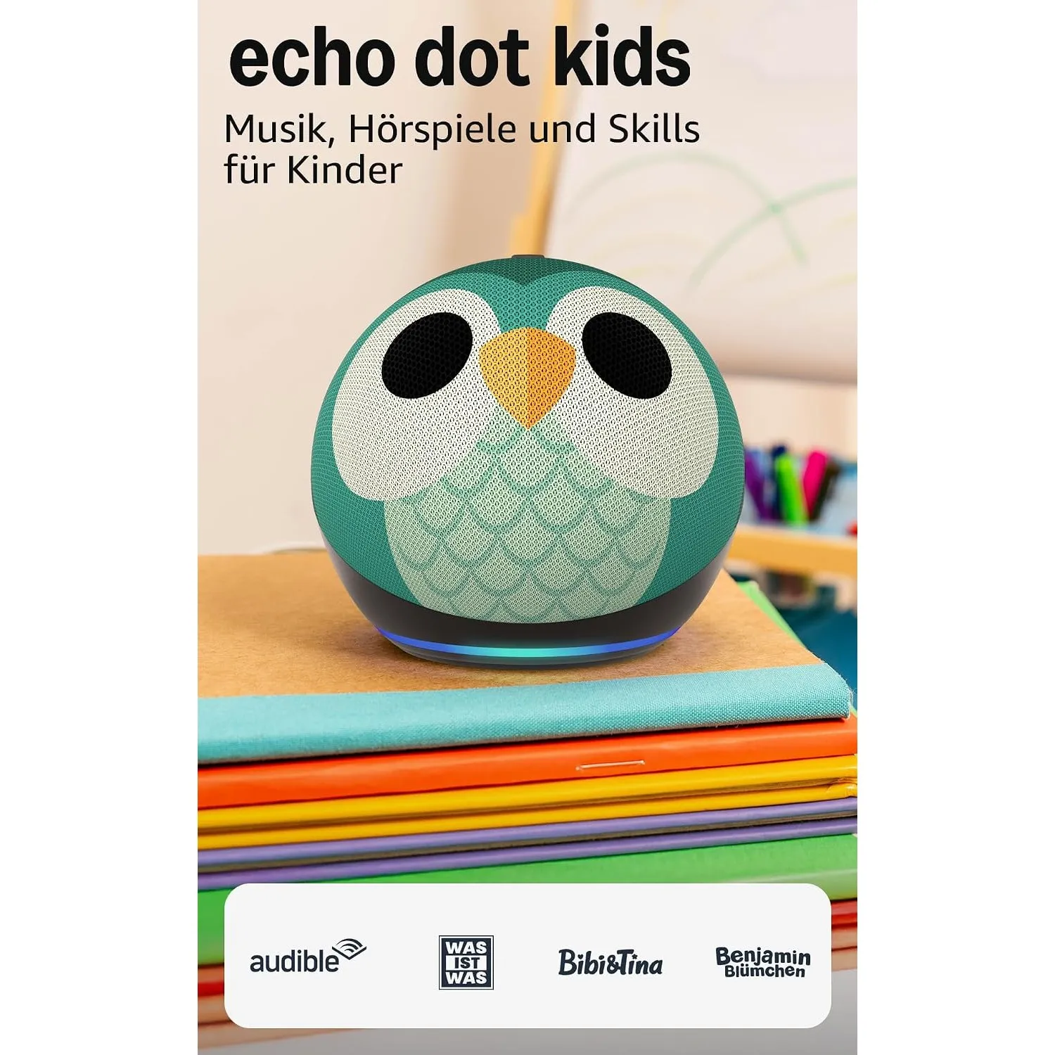 Echo Dot Kids (Neueste Generation) | Smarter WLAN- und Bluetooth-Lautsprecher | 1 Jahr Amazon Kids+ inklusive | Eulen-D…