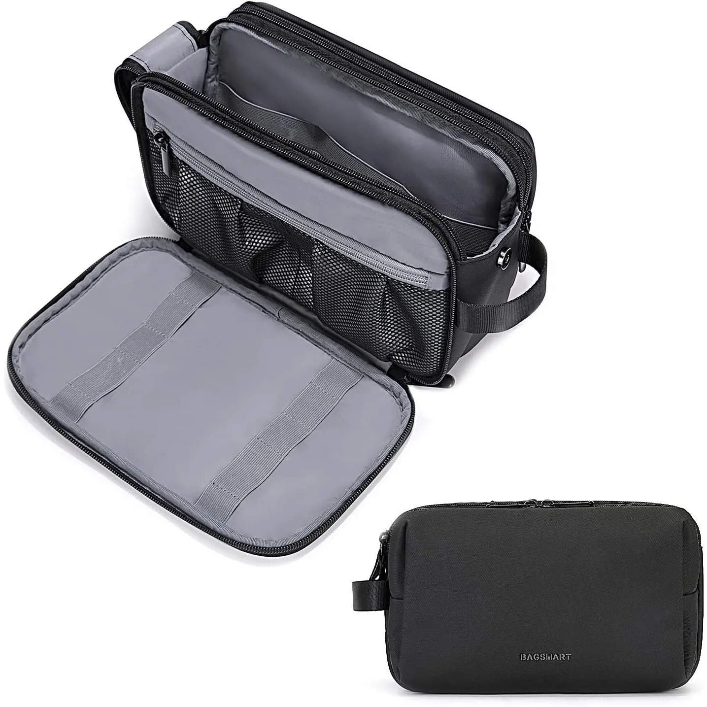 BAGSMART Kulturtasche für Herren,Travel Toiletry Organizer Dopp Kit Wasserabweisende Rasiertasche für Toilettenartikel …