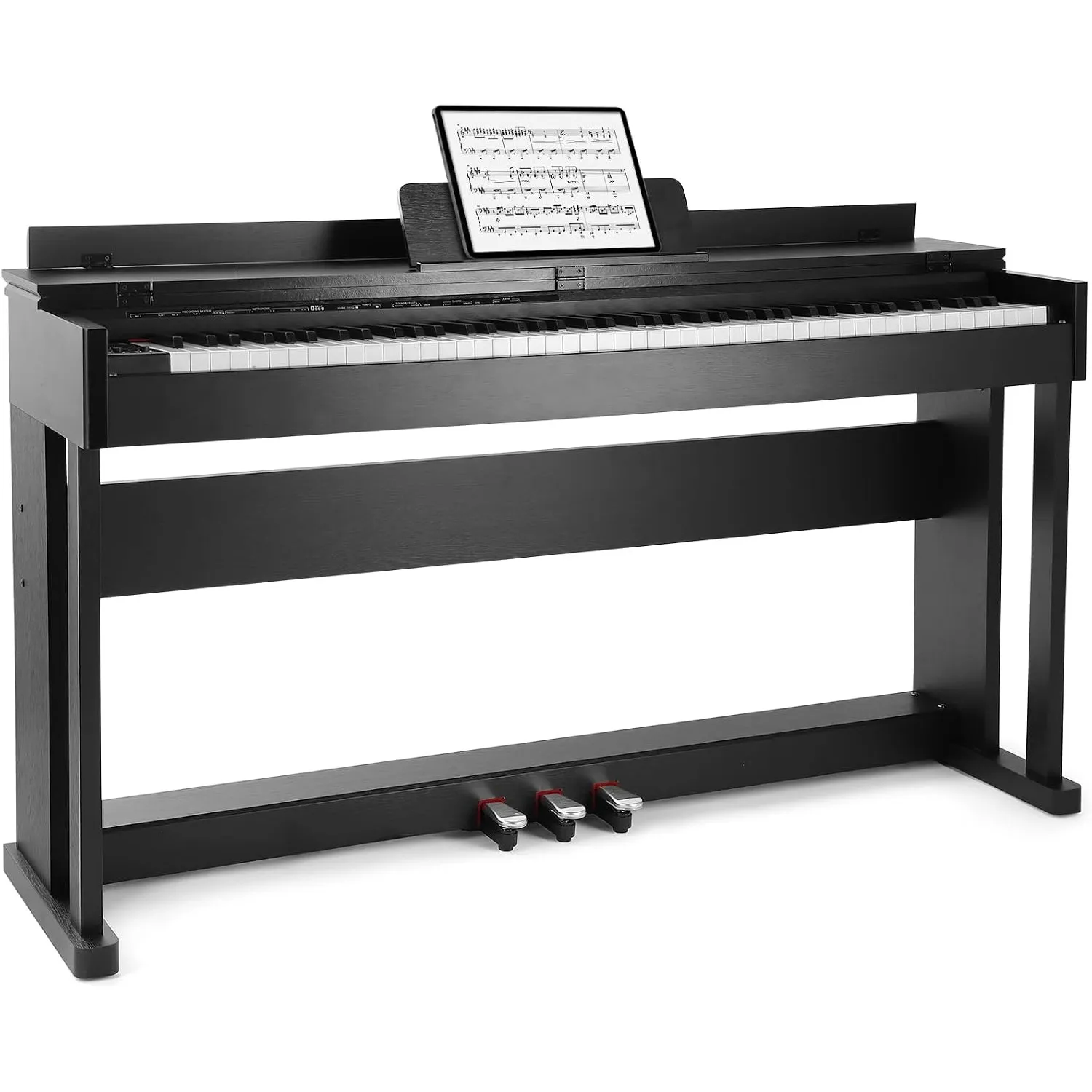 MUSTAR 88 Tasten Digitalpiano mit Hammermechanik, 3 Pedalen, Schwarz