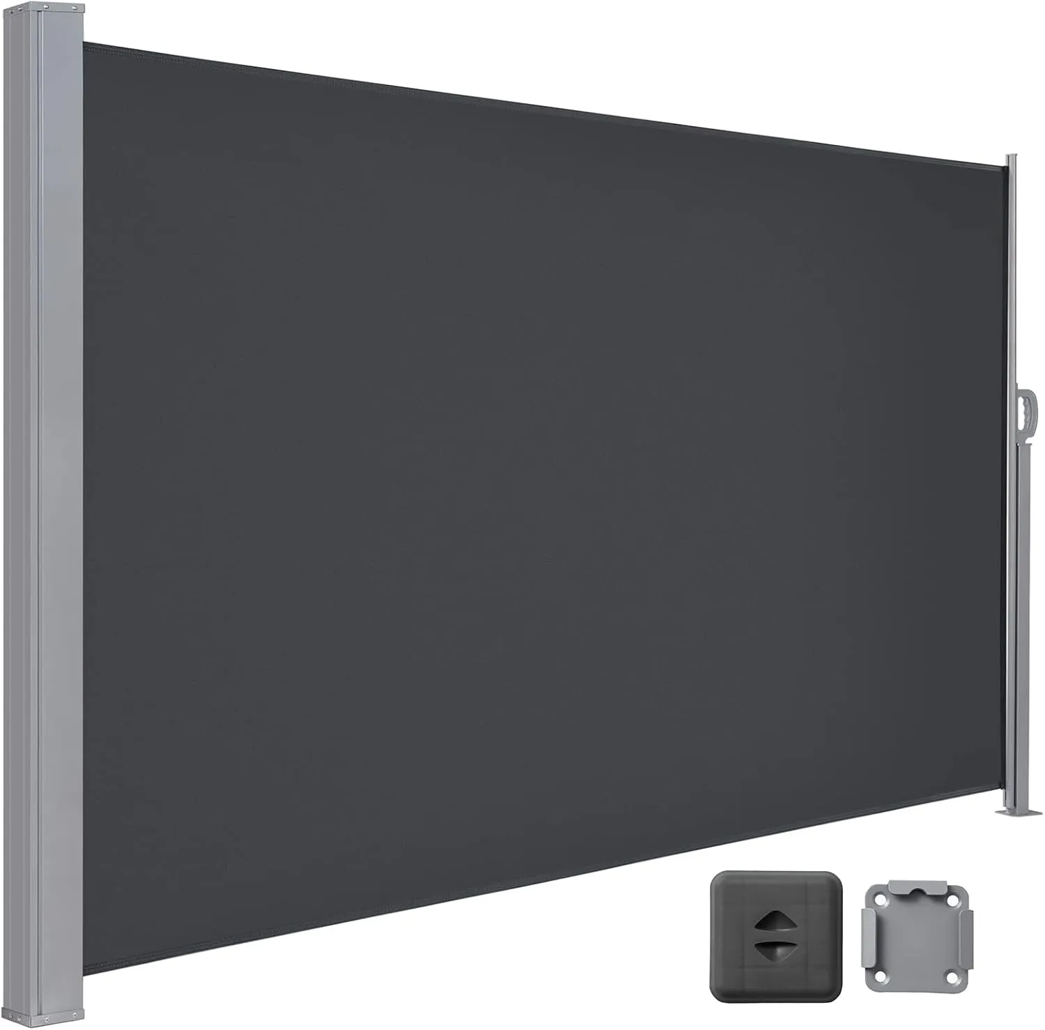 Larmnee EBK1845TBP02 Extendible Side Wall Awning, 180 x 450 cm, Privacy Screen, Sun Protection, Opaque Side Roller Blin…
