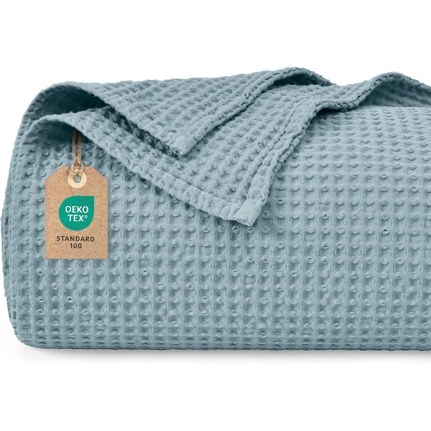 PHF 100% Baumwolle waffledecke Kuschedecke 220x240cm, leicht & atmungsaktiv, perfekt für das ganze Jahr - Oeko-TEX® Zer…