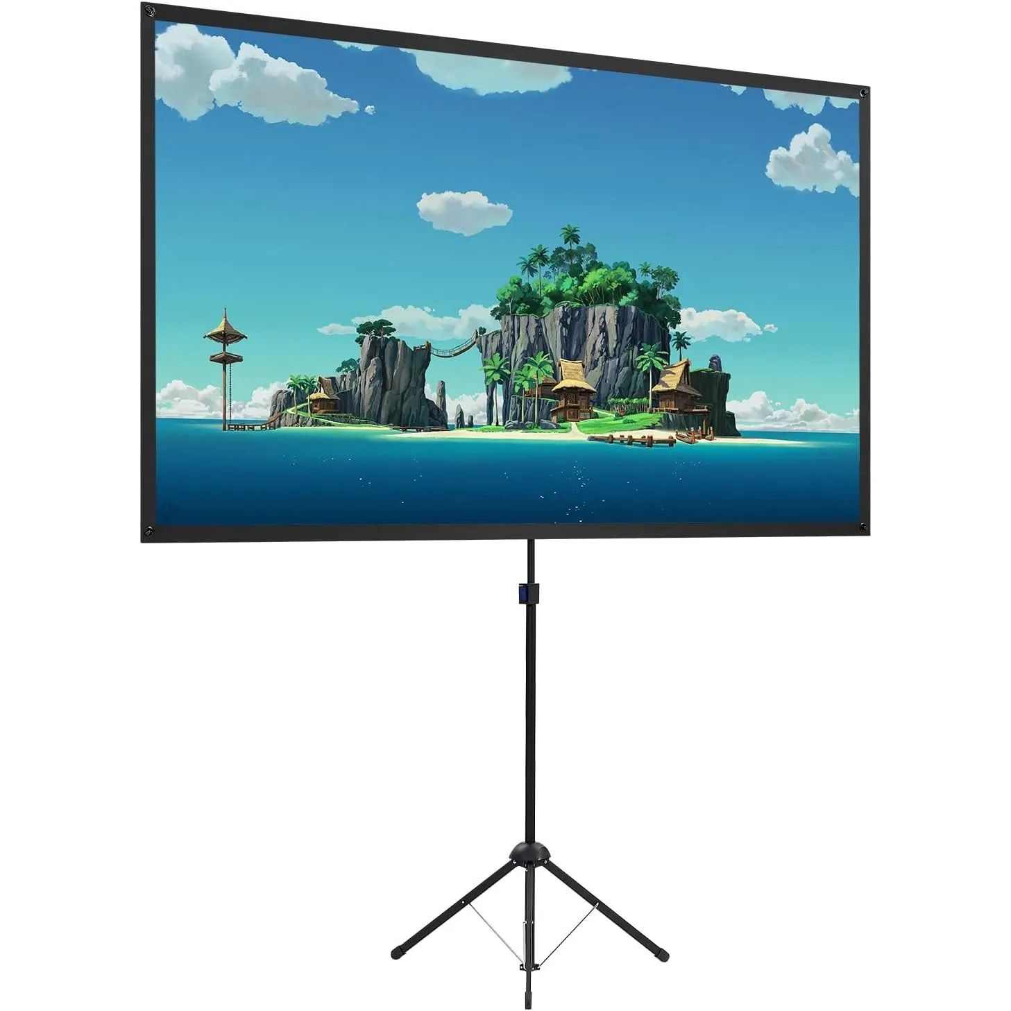 Beamer Leinwand mit Stativ, Tragbar Projektor Leinwand 100 Zoll, 16:9, 4K HD ProjektionLeinwand, Leicht und Kompakt, tr…