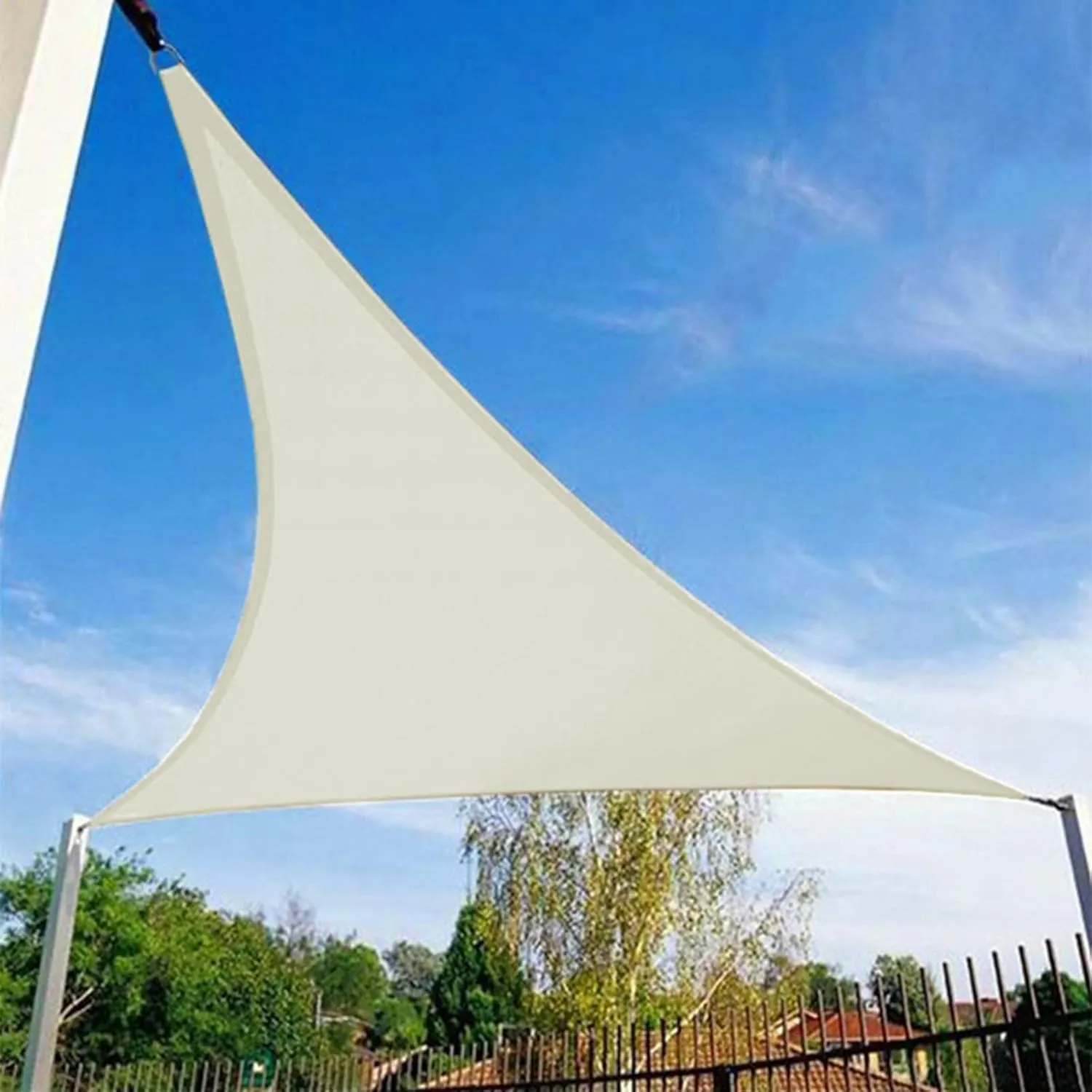 HAIKUS Awning, Waterproof, Triangular, 5 x 5 x 7 m, Sun Protection, Water-Repellent, Premium PES Polyester with UV Prot…