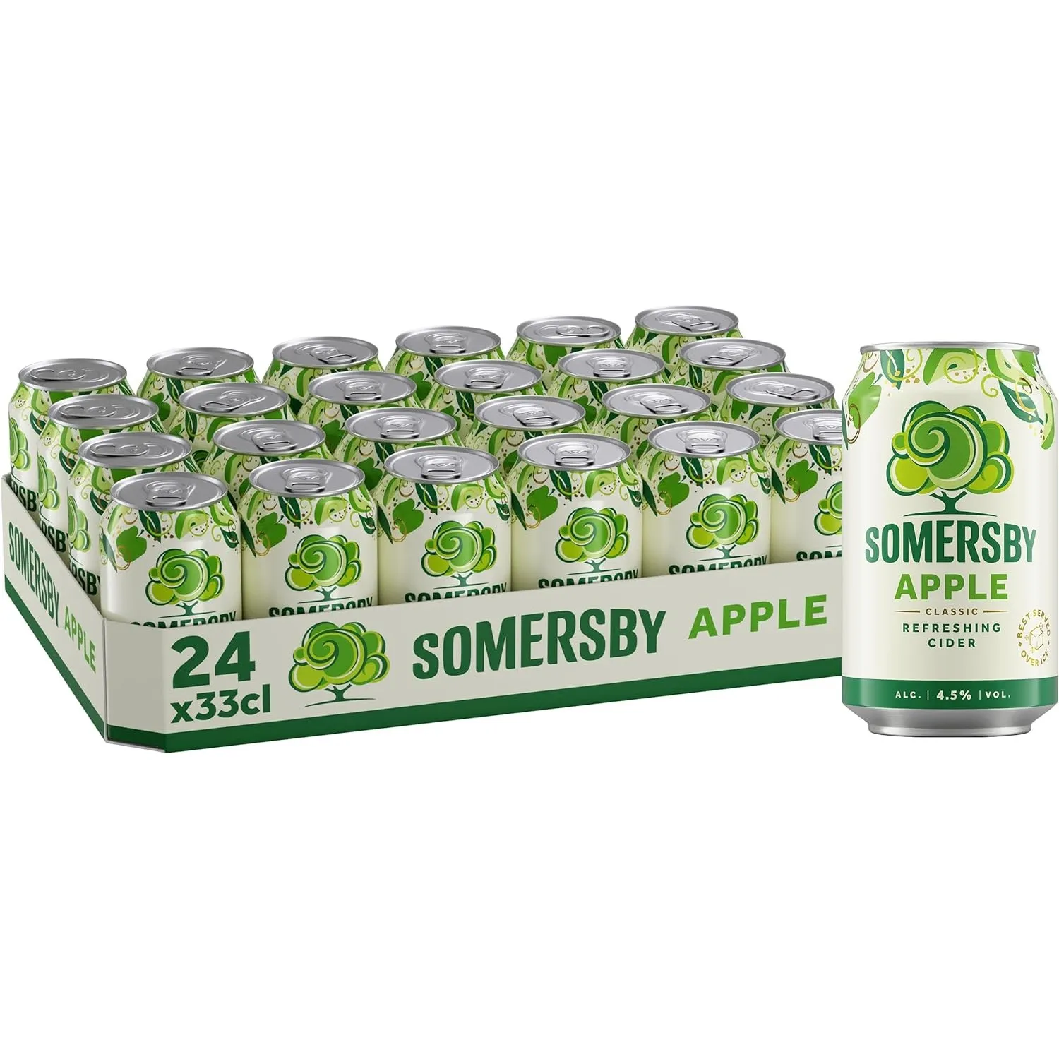 Somersby Apple Cider 0,33 l Dose| 24 Dosen fruchtiger Apfel Cider mit 4,5 % Vol. ohne künstliche Farb-und Aromastoffe (…
