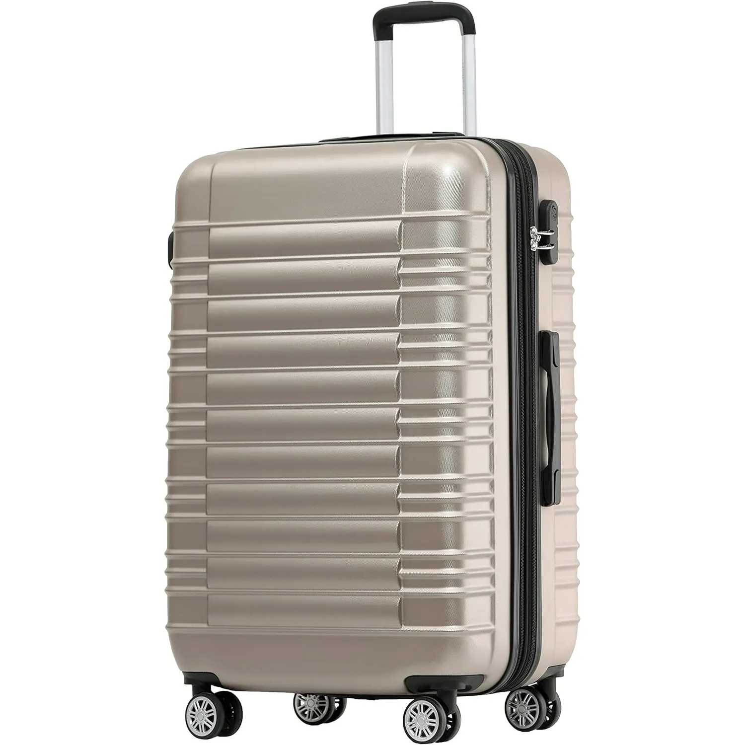 BEIBYE Zwillingsrollen Reisekoffer Koffer Trolleys Hartschale M-L-XL-Set (Champagner, M)