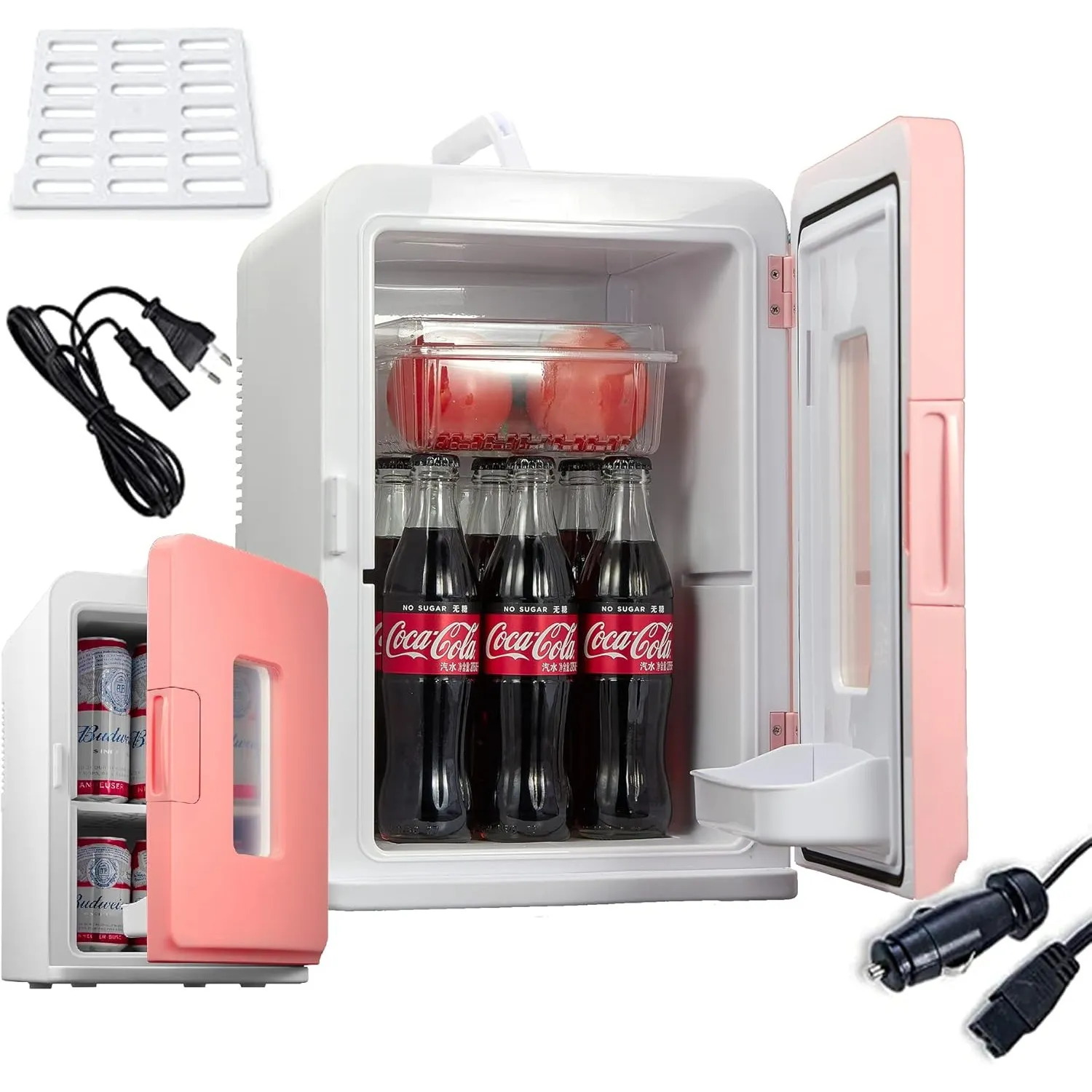 NORTHCLAN Mini Kühlschrank für Zimmer 15L, mit 220V AC/12V DC für den Auto- und Heimgebrauch, Tragbarer Kühl- und Heizk…