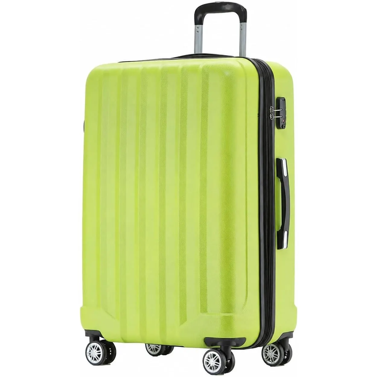 BEIBYE TSA-Schloß 2080 Gepäck Zwillingsrollen Reisekoffer Koffer Trolley Hartschale Dehnungsfuge (Green, XL)