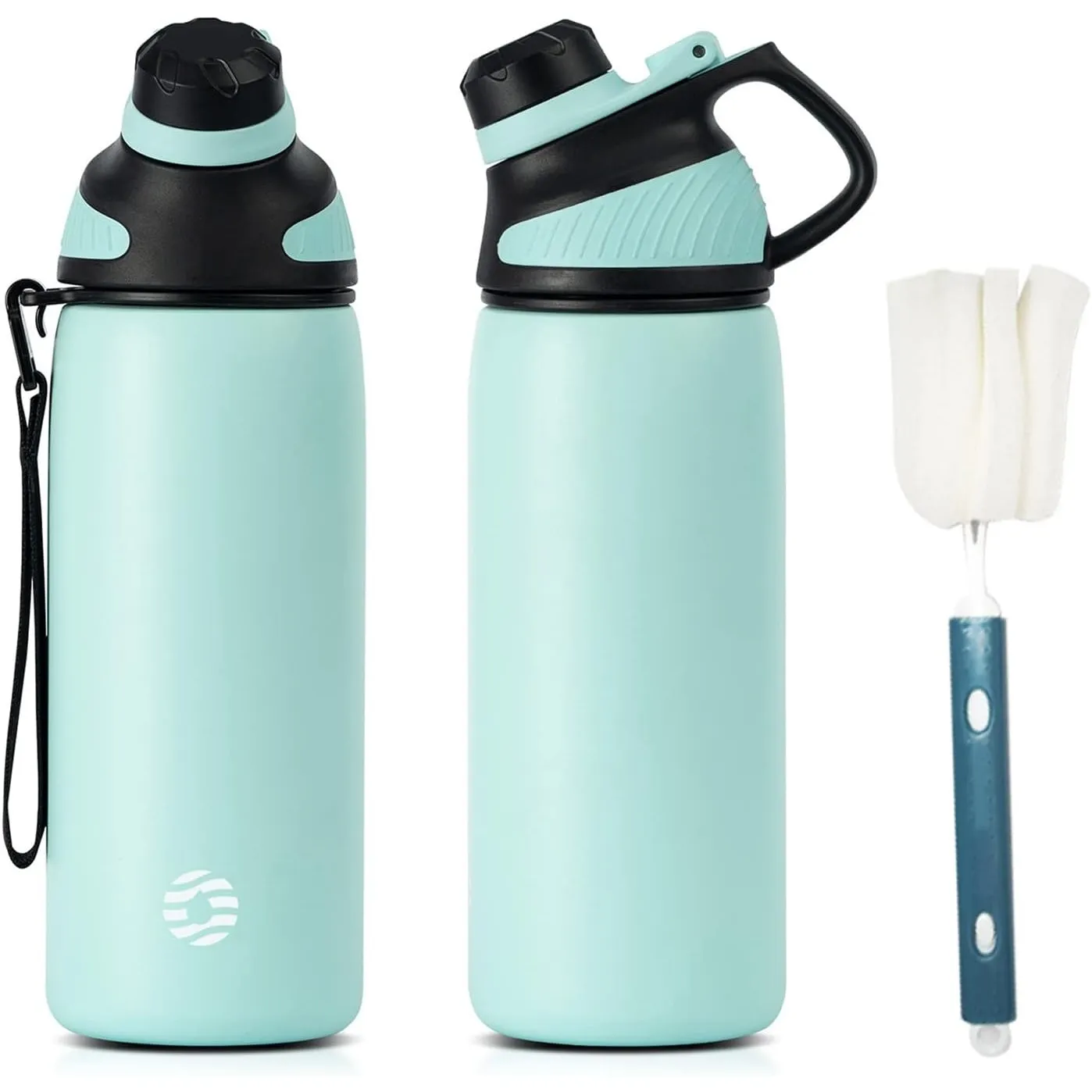 Fjbottle Edelstahl Trinkflasche Sport mit Magnetischem Deckel 1L, 800ml, 600ml, 400ml BPA-Frei Auslaufsichere Kinder Fl…