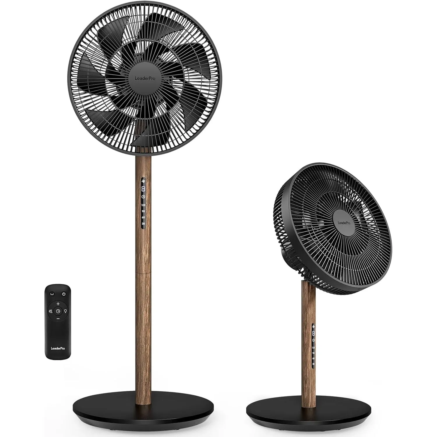 Neu DC Standventilator mit Bildschirm-12.8dB sehr Leise Ventilator mit Fernbedienung, 8 Stufen, Höhenverstellbar, Oszil…