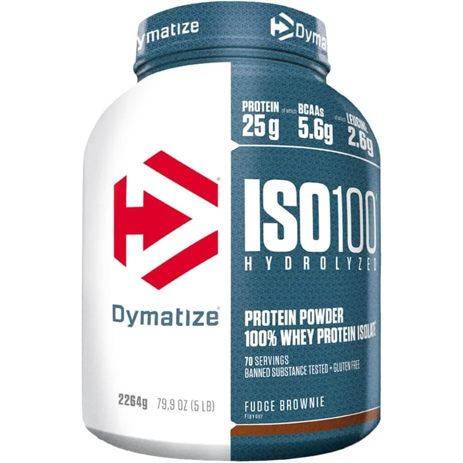 Dymatize ISO 100 Hydrolyzed Fudge Brownie 2264g - Whey Protein Hydrolysat + Isolat Pulver