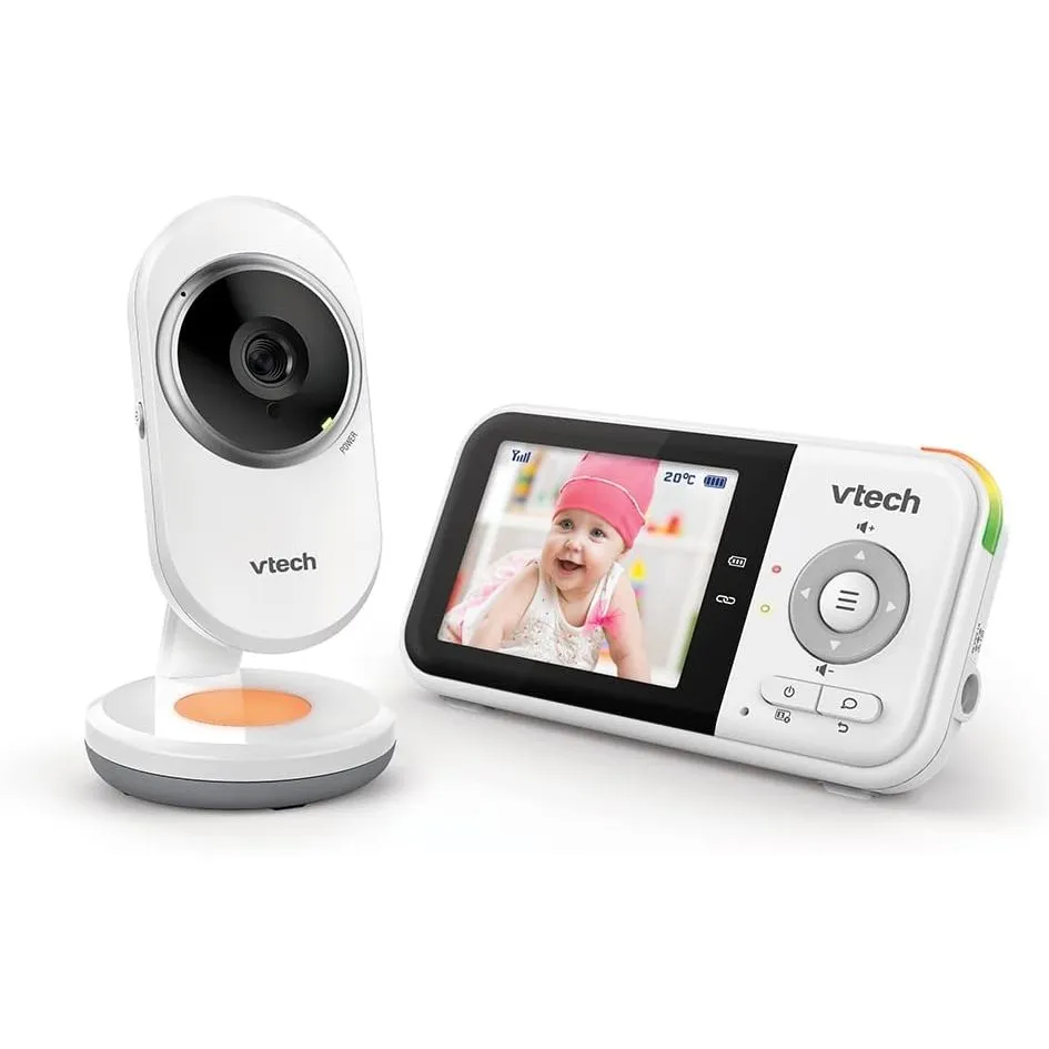 VTech BM3254 Babyphone mit Kamera, Langer Reichweite, 2,8-Zoll-LCD-Bildschirm, farbigem Nachtlicht, beruhigendem Ton & …