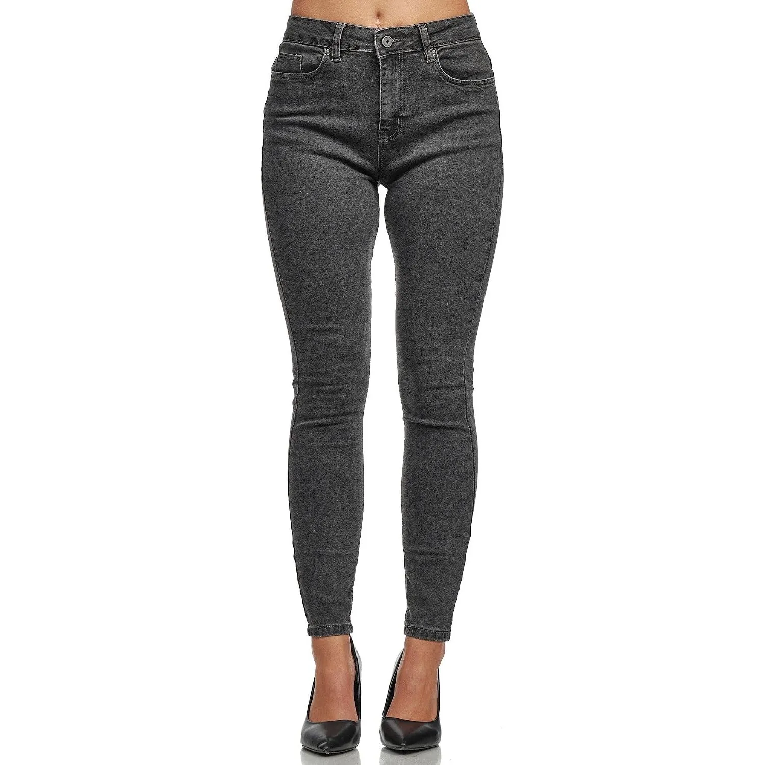 Tazzio Jeans Damen High Waist Denim Slim Skinny Fit Jeanshose Stretch Hose F101