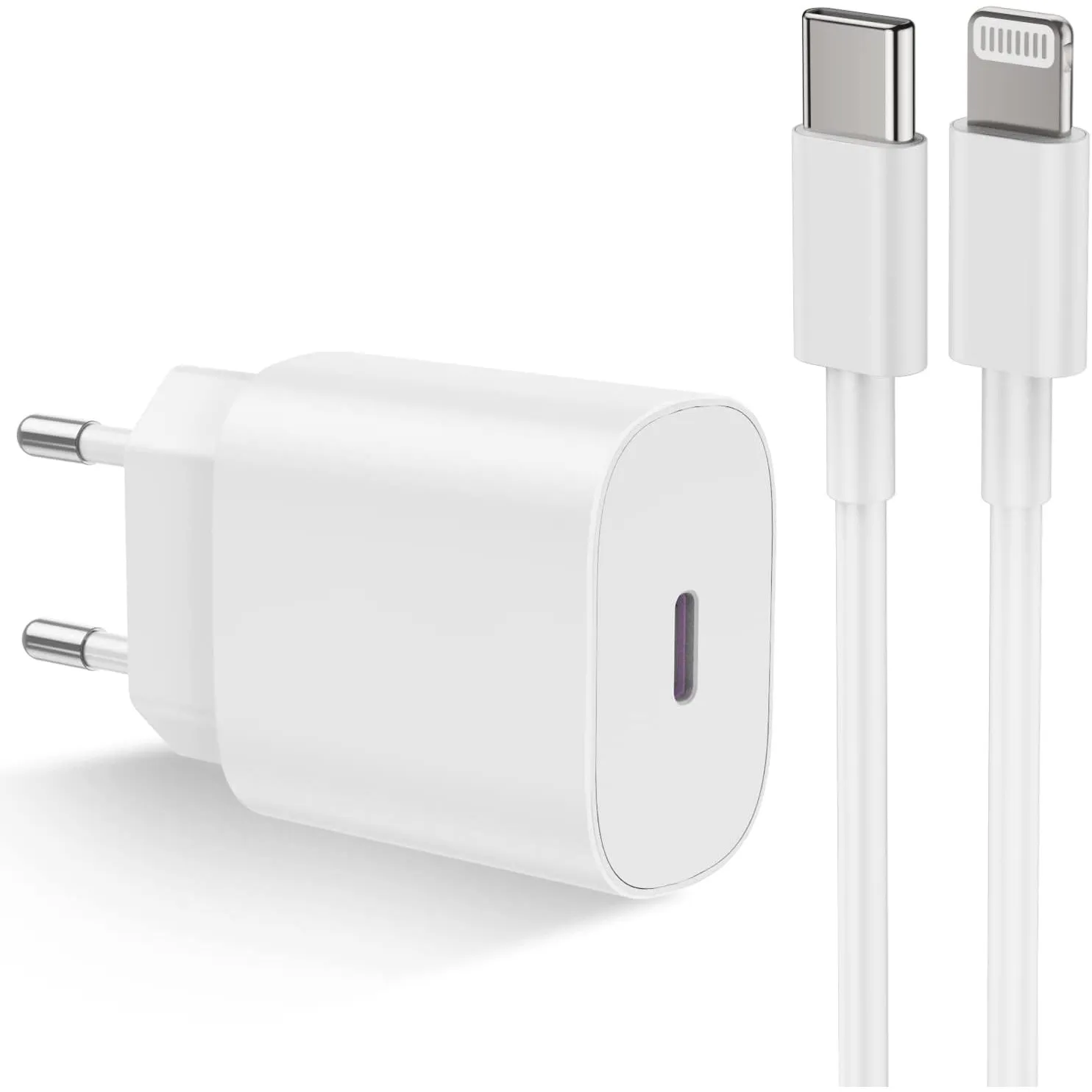 iPhone Ladekabel mit Ladegerät, 20W USB C Schnellladegerät Apple Schnellladekabel 2m mit C auf Lightning Kabel für iPho…