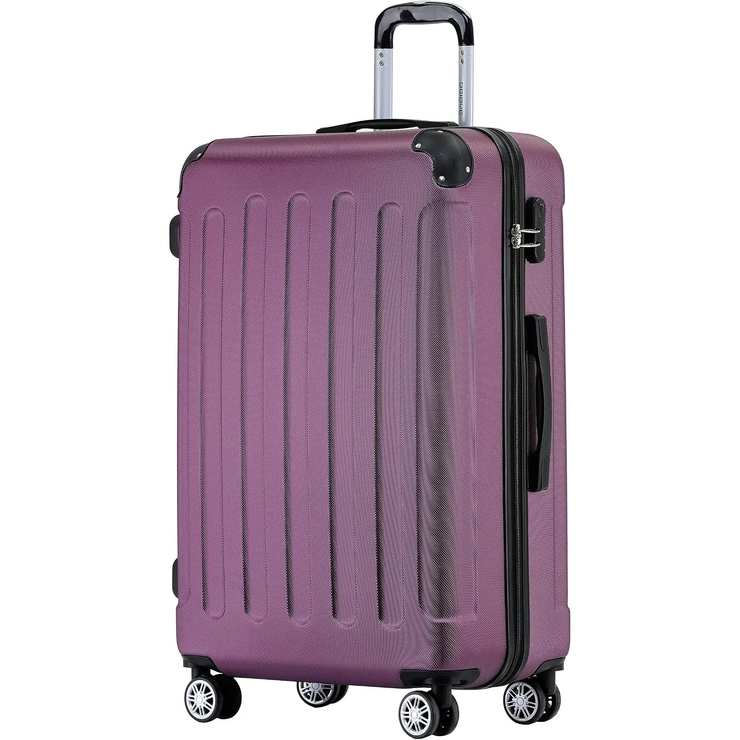 BEIBYE Zwillingsrollen Hardcase Reisekoffer Koffer Trolleys Hartschale in XL-L-M in 20 Farben (Violett, Mittler Koffer …
