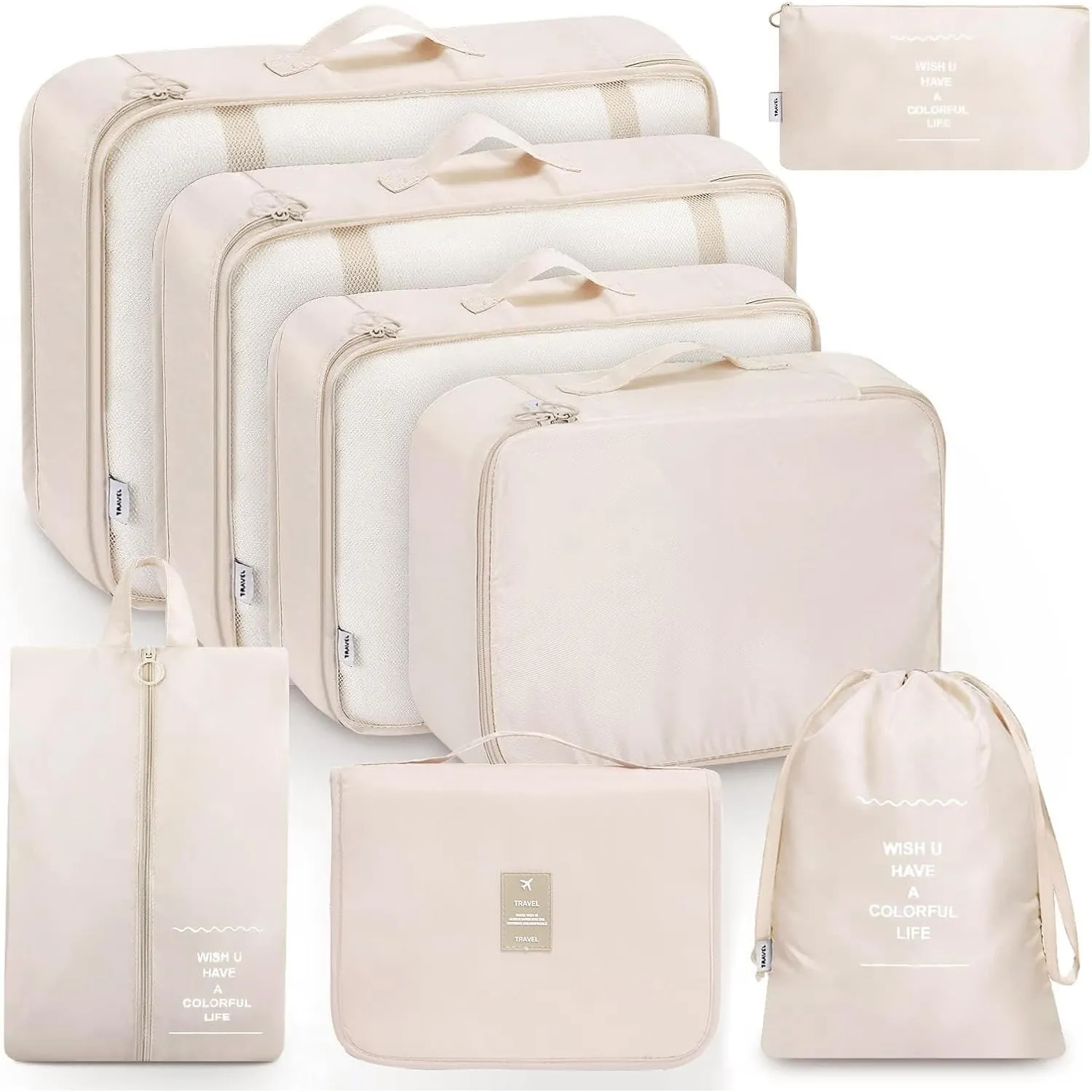 MURISE 8 Teilige/6 Teilige Packing Cubes, Kleidertaschen, Koffer Organizer für Urlaub und Reisen, Packwürfel Set Reise …