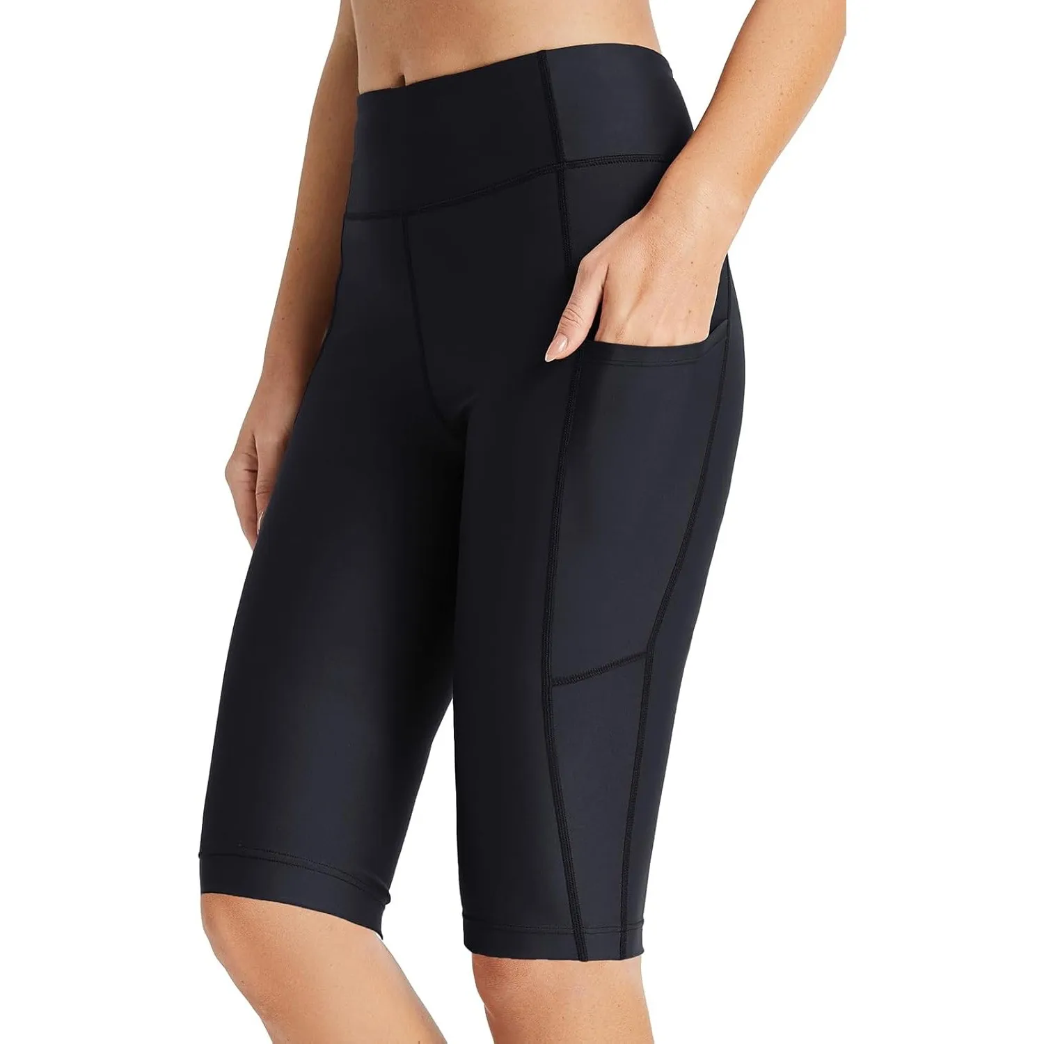 baleaf Badeshorts Damen Lang Knielang Schnelltrocknend Badehose UV Schutz UPF 50+ Schwimmhose Hohe Taille Boardshorts m…