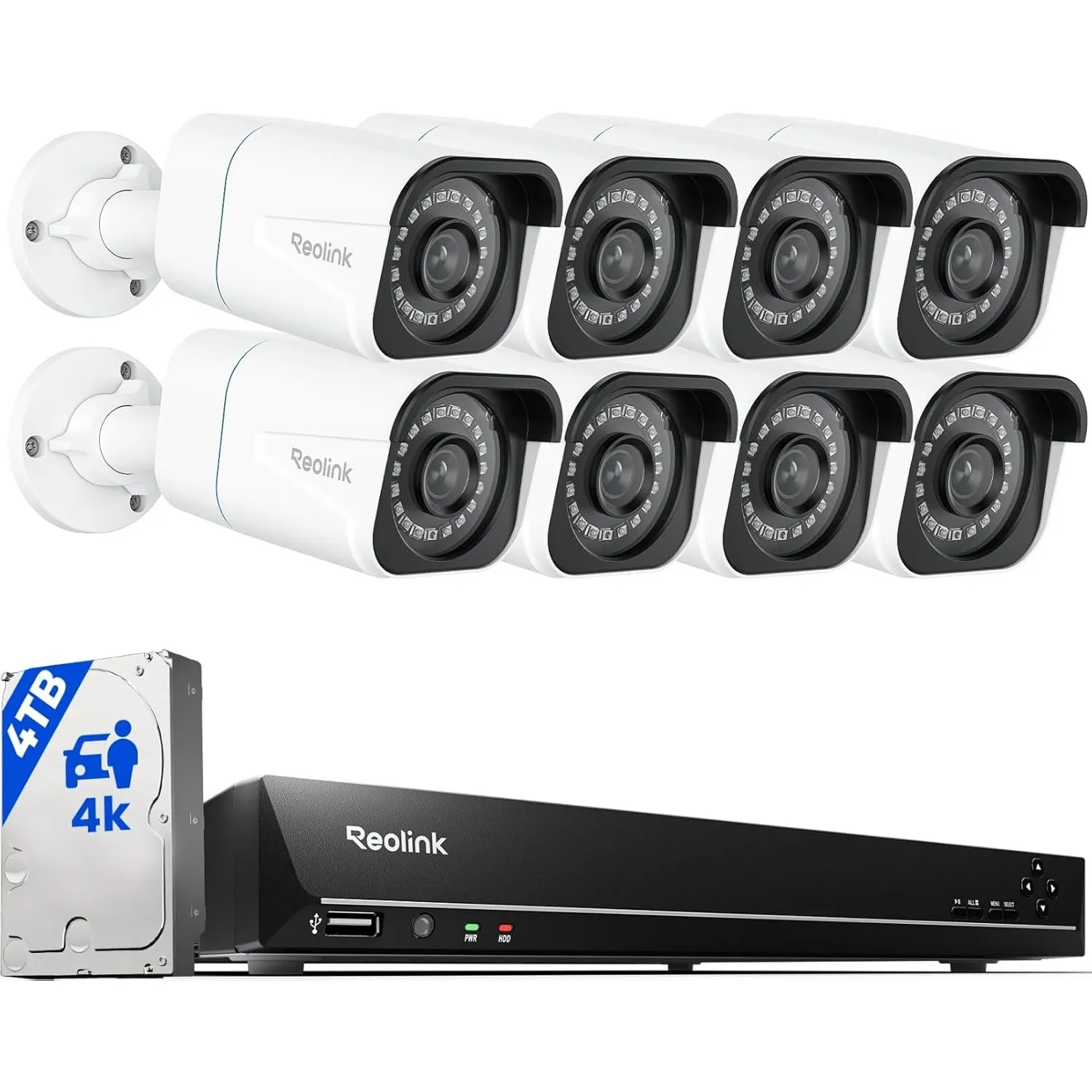 Reolink Überwachungskamera Aussen Set, 4K PoE, kabelgebunden, KI-Erkennung