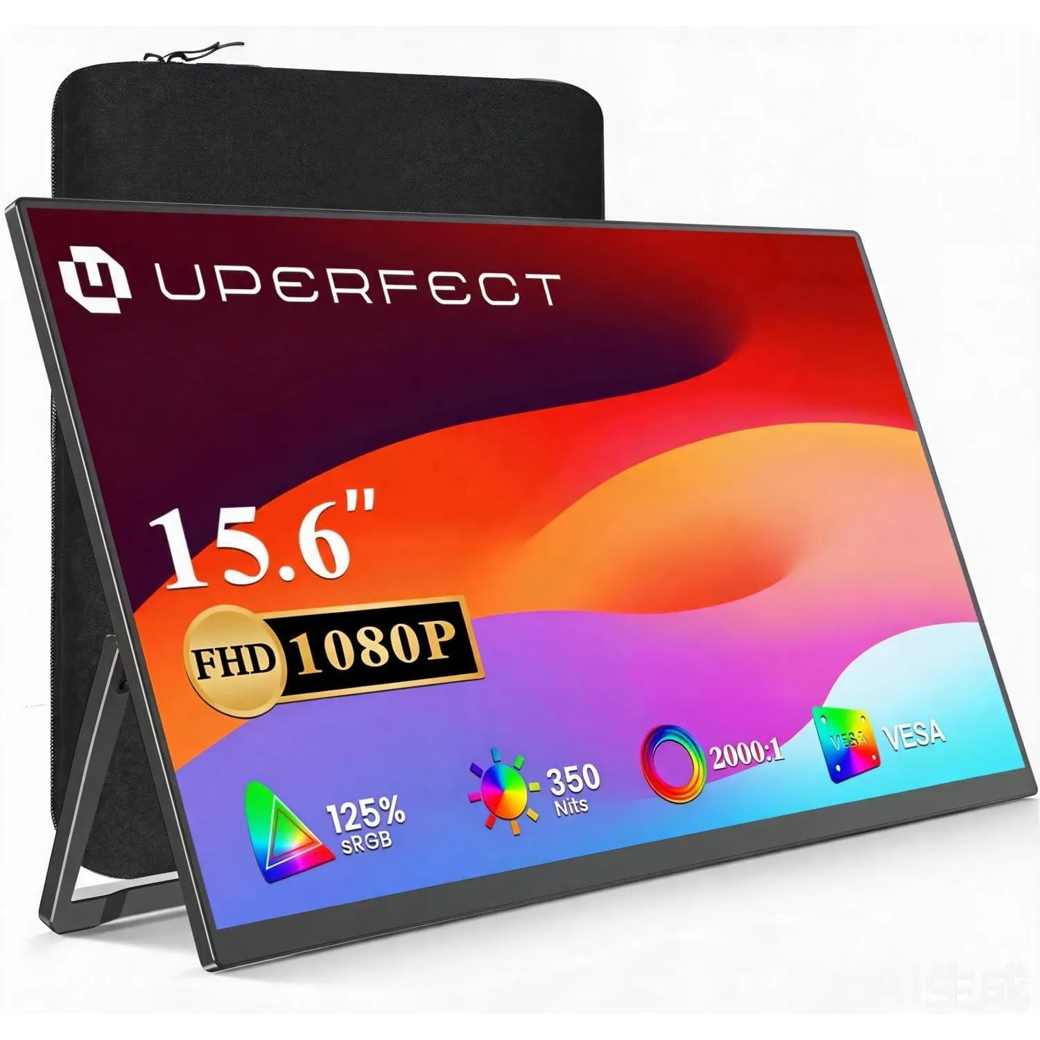 UPERFECT Portable Monitor 15,6 Zoll 1080P 125% sRGB 2000:1 Ultra Slim | Tragbarer Monitor Display Full HD IPS 178° View…