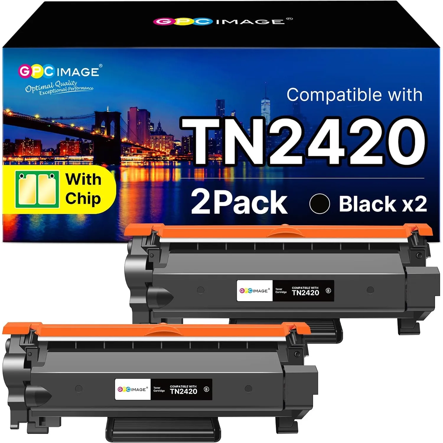 TN2420 TN-2420 Toner Ersatz für Brother MFC L2710DW TN 2420 TN2410 2er-Pack