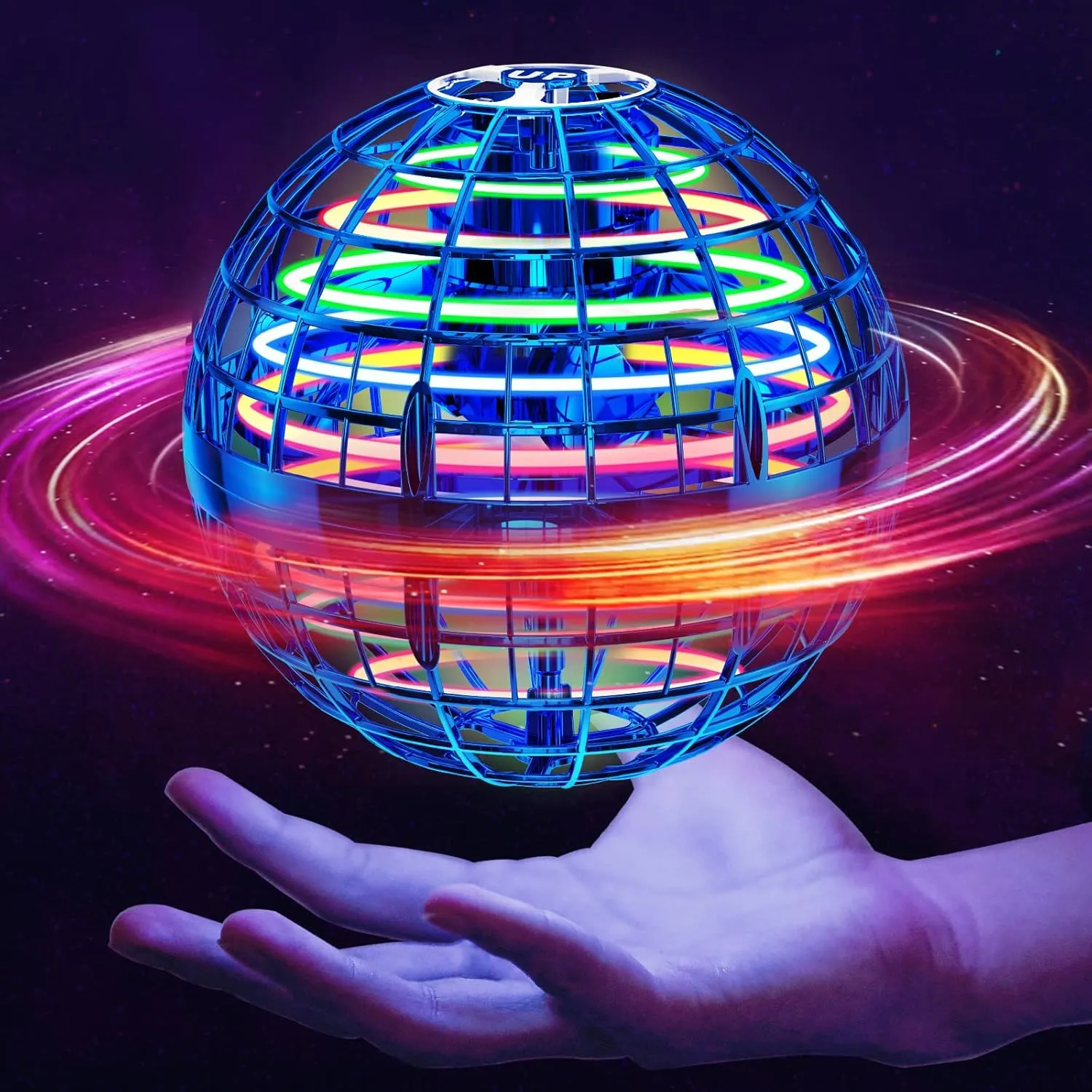 Ivtivfu Fliegender Ball Spielzeug (Blau), LED Flying Spinner, Magic Hover Schwebe Magischer Ball, Bumerang Drohne Toys …