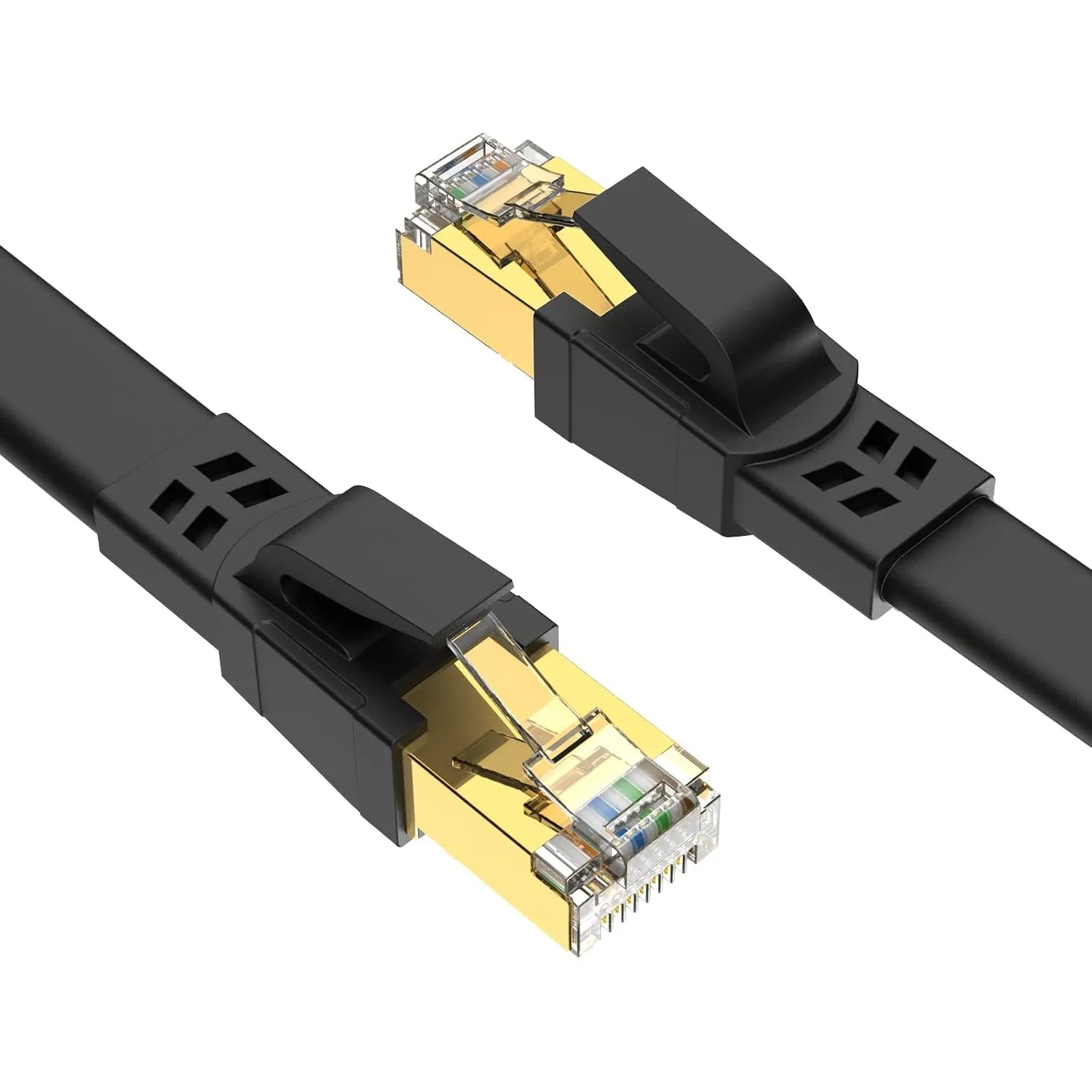 Ercielook CAT8 LAN Kabel 3m 40Gbit/s flach mit Metall RJ45 Stecker