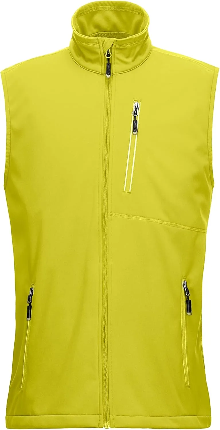 33,000ft Leichte Softshell Weste für Herren, Wasserdichte Winddichte Laufweste, Atmungsaktive Vest Gilet Ärmellose Jack…