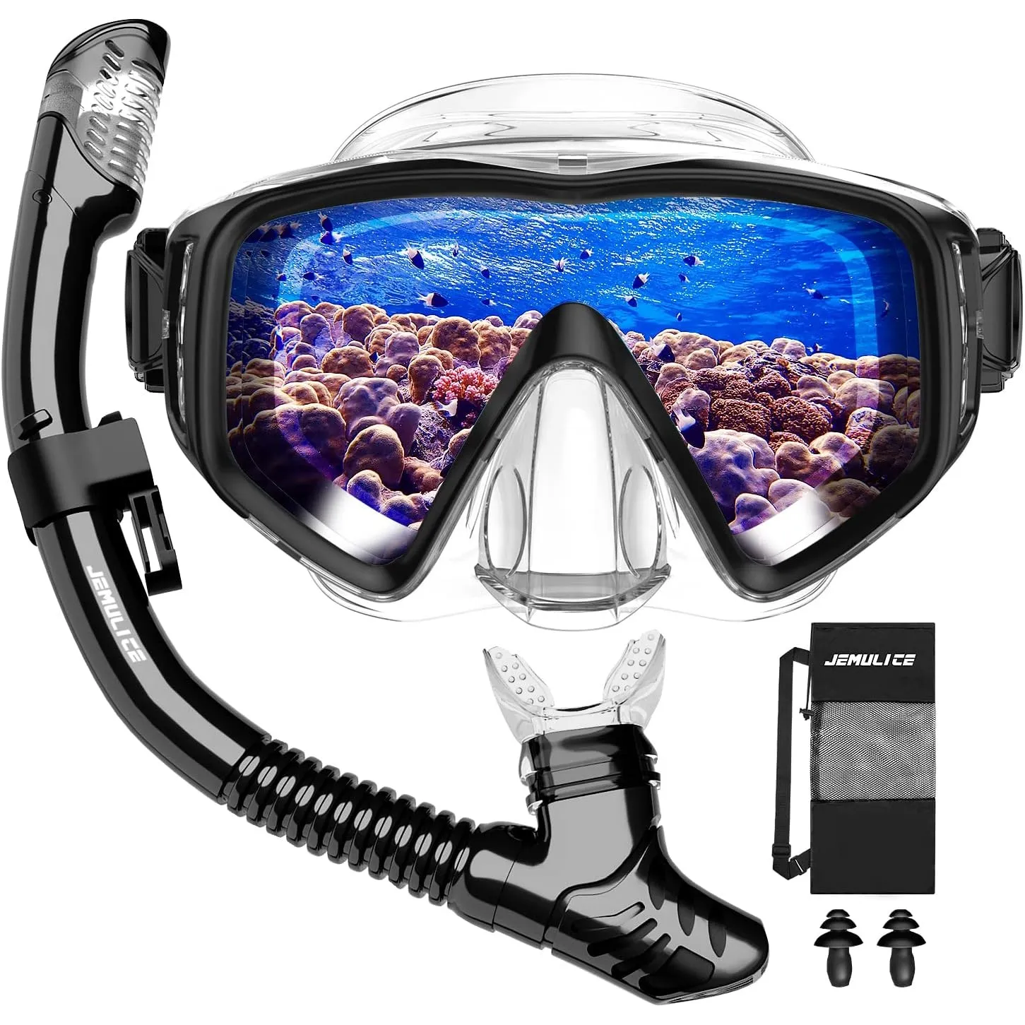 Schnorchelset Erwachsene, Schnorcheln Set mit Taucherbrille und Dry Schnorchel für Herren und Damen, Anti-Leck & Anti-F…
