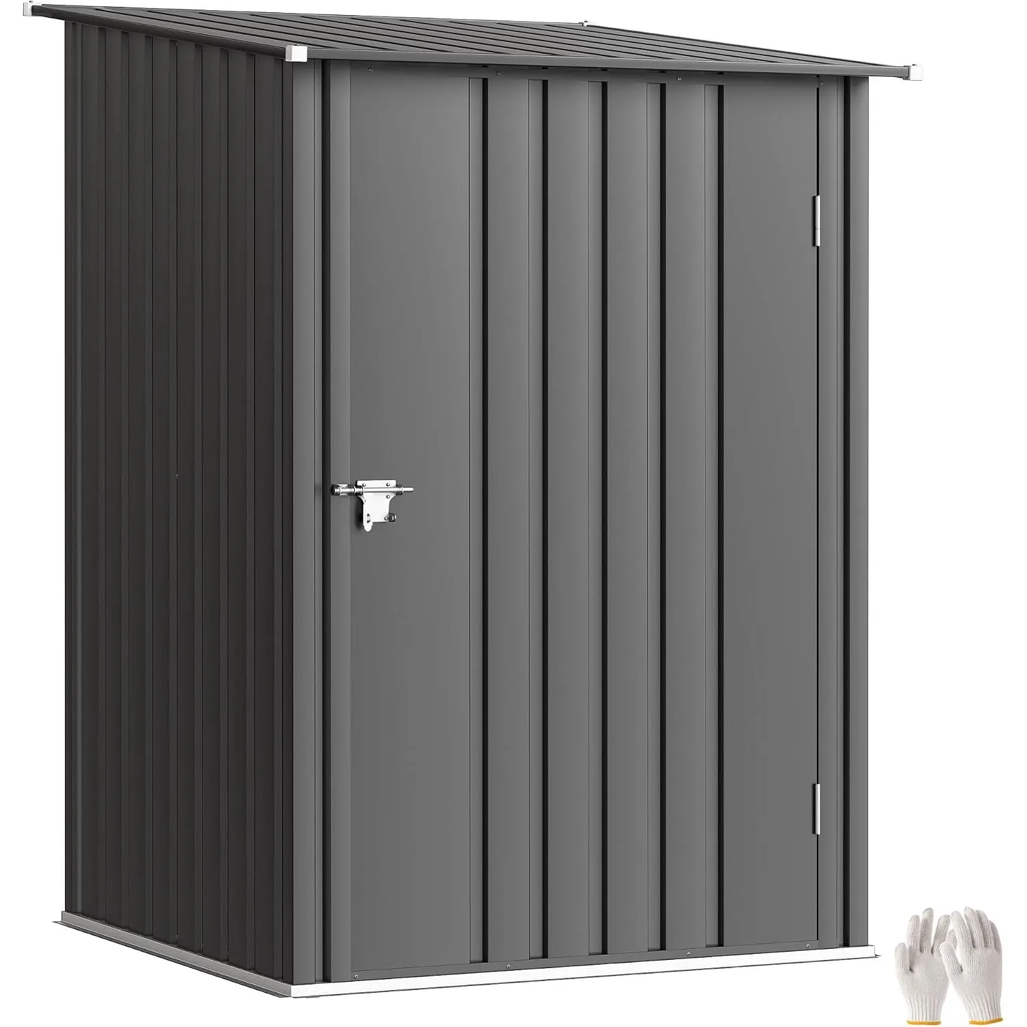 Outsunny Metall Gerätehaus 0,92 m² mit Pultdach 100x103x160cm Dunkelgrau