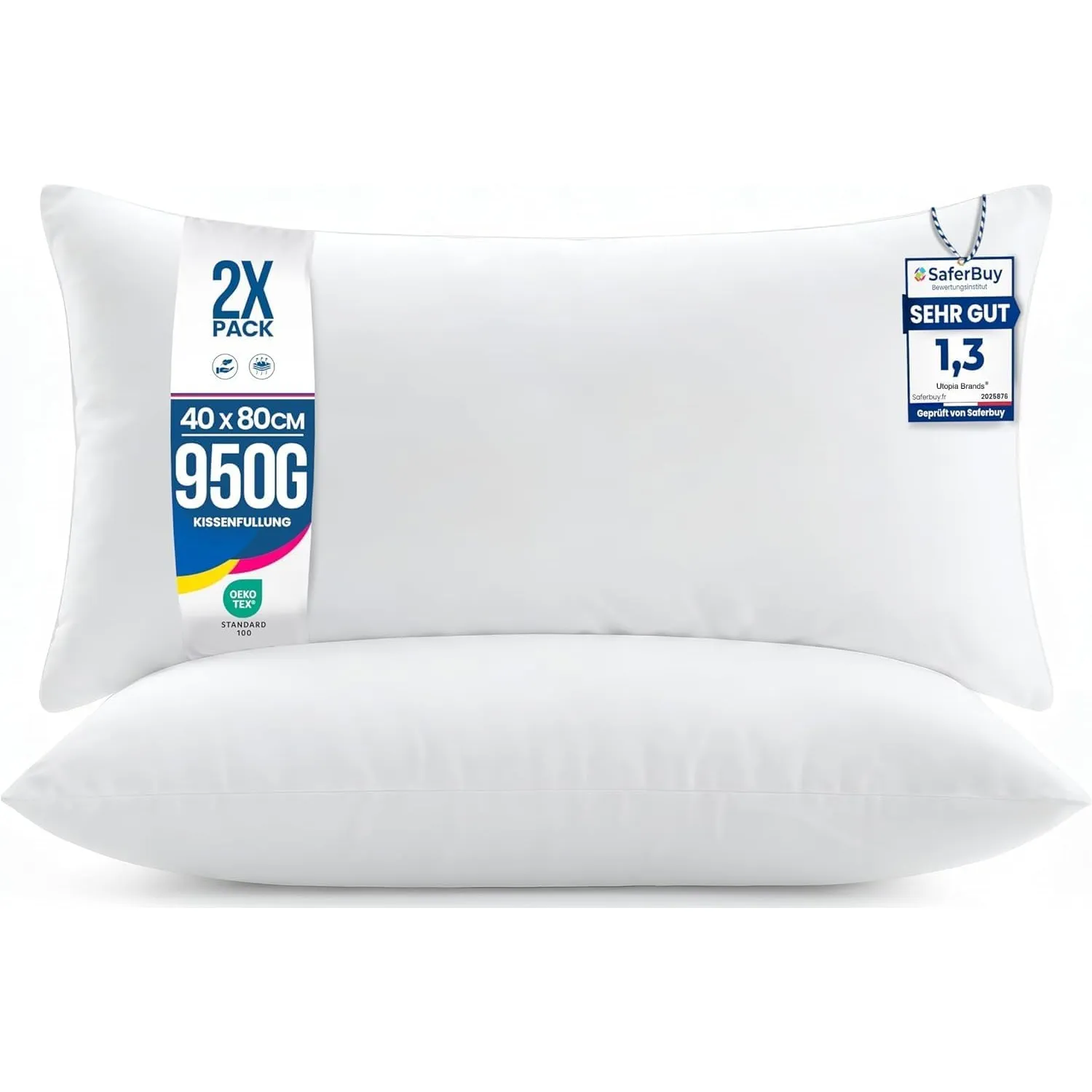 Utopia Bedding Kissenfüllung 40x80 2er Set Innenkissen Kissen Sofakissen