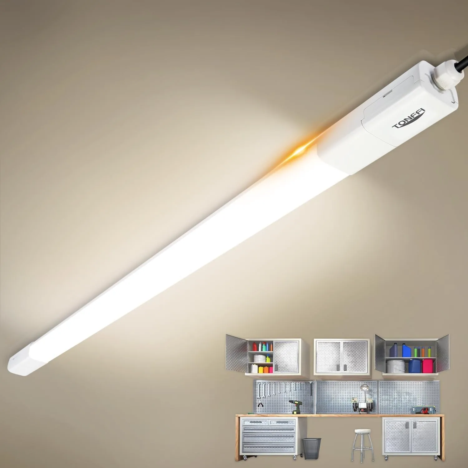 TONFFI LED Feuchtraumleuchte 115CM, 36W 4100LM,4000K IP65 für Garage Keller