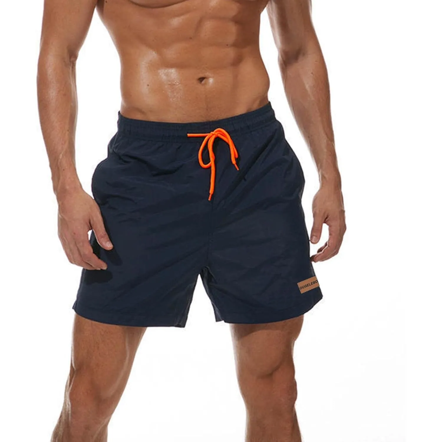 Ougelebo Badehose Herren Badeshorts mit Reißverschlusstasche | Schnelltrocknend Atmungsaktiv Wasserabweisend Badehose K…