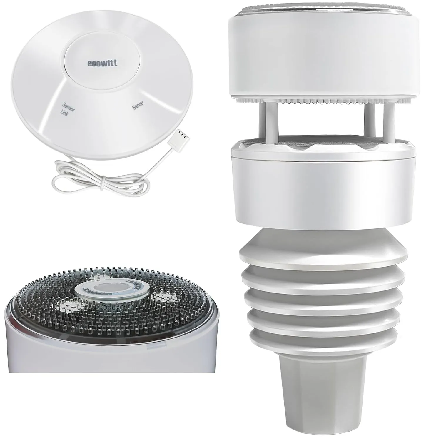 ECOWITT Wittboy Wetterstation mit Außensensor GW2001, 7-in-1 Außensensor WS90 mit Wi-Fi/Kabel-Gateway GW2000 Genaue Wet…