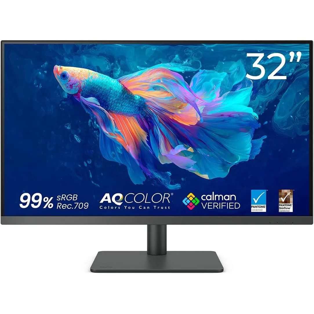 BenQ PD3205U 32 Zoll 4K Monitor für Grafiker, IPS, AQCOLOR-Technologie, 99 % sRGB, 99 % Rec. 709, Delta E ≤ 3, Werkseit…