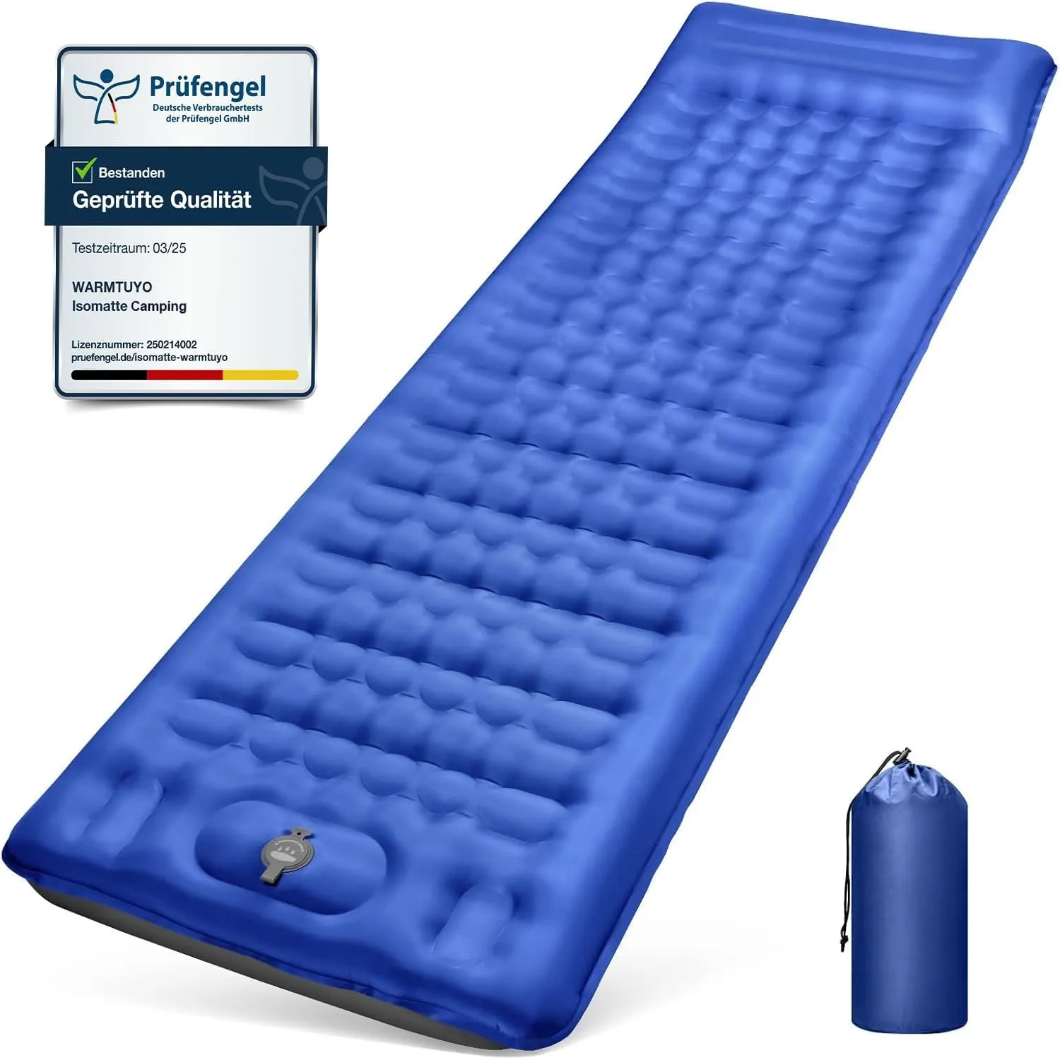 Isomatte Camping, 12CM Verdicktes Aufblasbare Matratze mit integrierte Fußpresse Pumpe und Kissen, Ultraleicht Wasserdi…