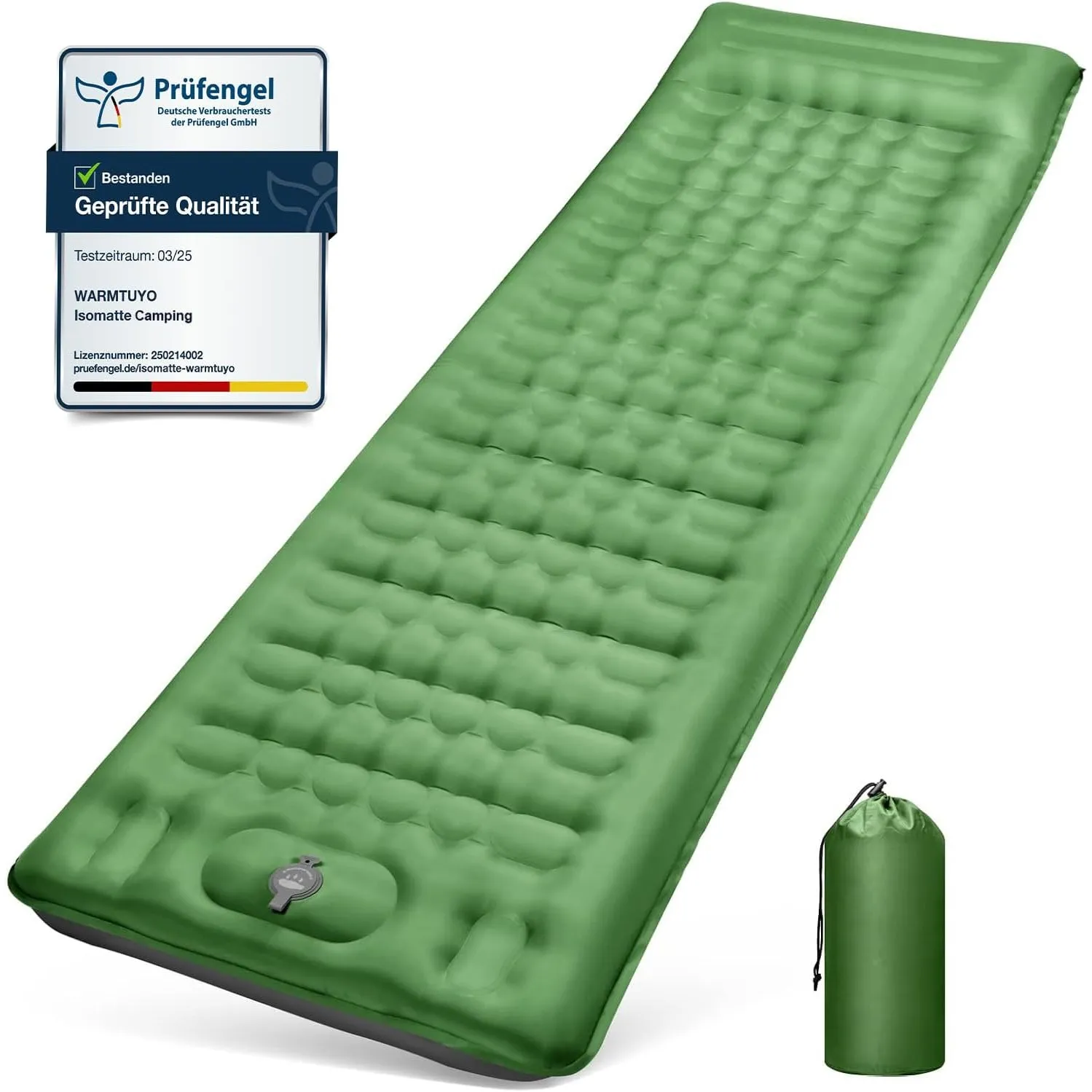 WARMTUYO Isomatte Camping, 12CM Verdicktes Aufblasbare Matratze Kleines Packmaß, Wasserdicht Luftmatratze Outdoor mit F…