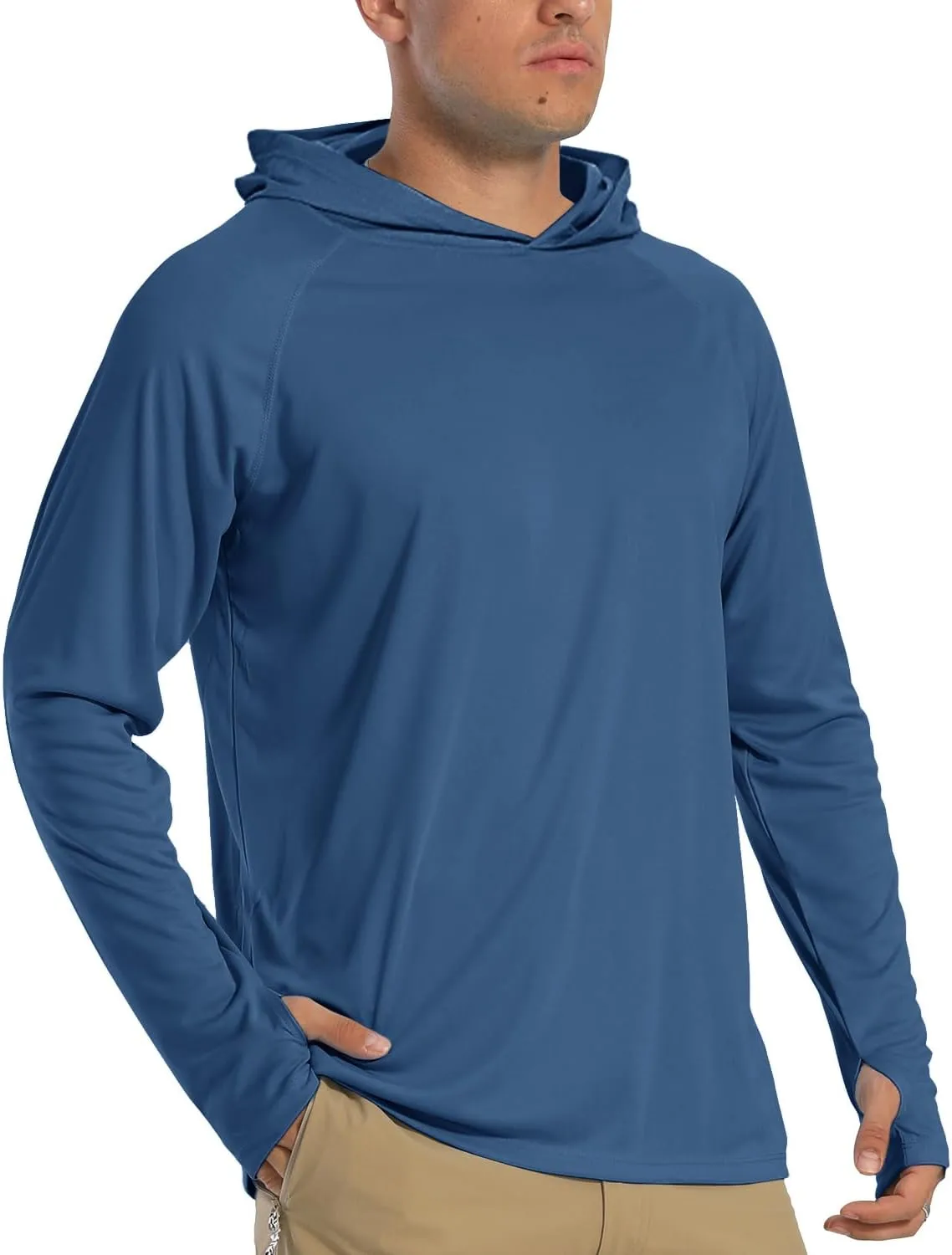 TACVASEN Men's UV Protection Hoodie UPF 50+ Hoodie Long Sleeve Quick-Drying Lightweight Outdoor Shirt with Hood