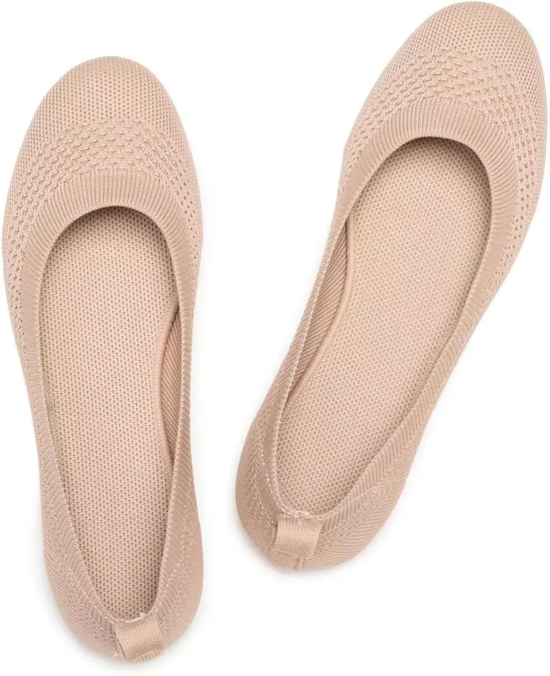 Frank Mully Women’s Ballerina Shoes, Slip-On Knit Dress Shoes, Pumps, Round Toe Ballet Flats