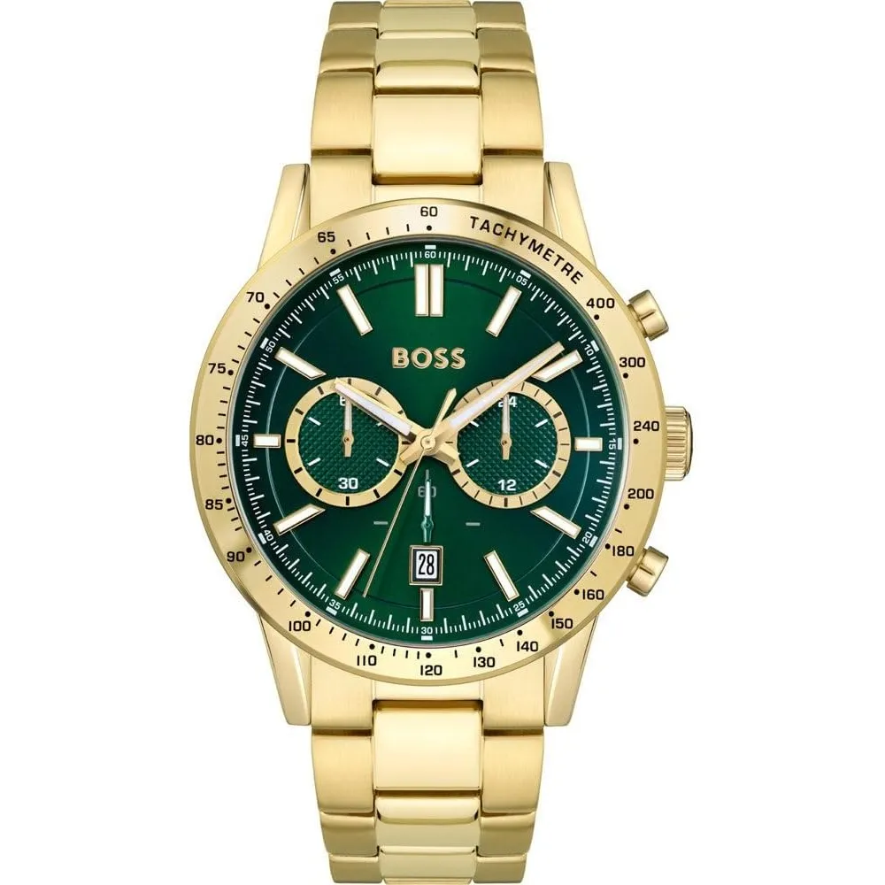 BOSS Chronograph Quarz Uhr für Herren Kollektion Allure mit Goldfarben Edelstahlarmband - 1513923