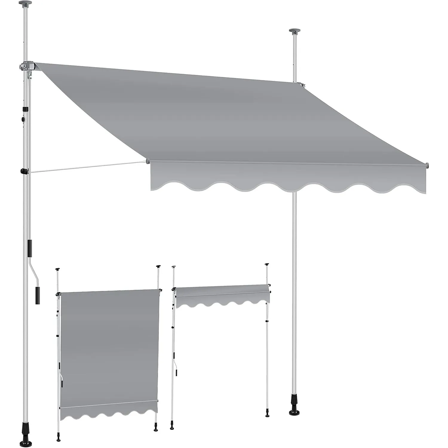 KESSER® Klemmmarkise mit Handkurbel Balkon | Balkonmarkise ohne Bohren | Markise UV-beständig höhenverstellbar & wasser…