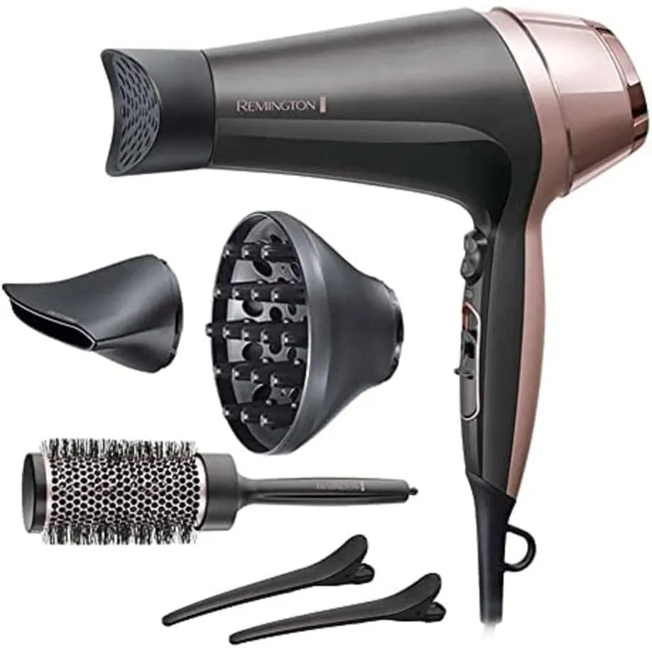Remington Haartrockner Ionen [Locken & Wellen & Glatt] Curl-Straight (2200W, inkl 3 Stylingaufsätze: konisch & Locken-S…