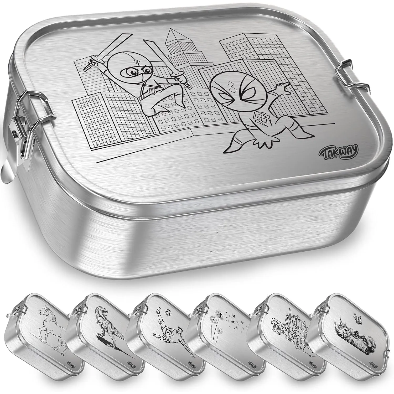 Edelstahl Brotdose mit Fächern 800ml – Auslaufsichere Lunchbox für Kinder & Erwachsene, Bento Box mit flexibler Unterte…