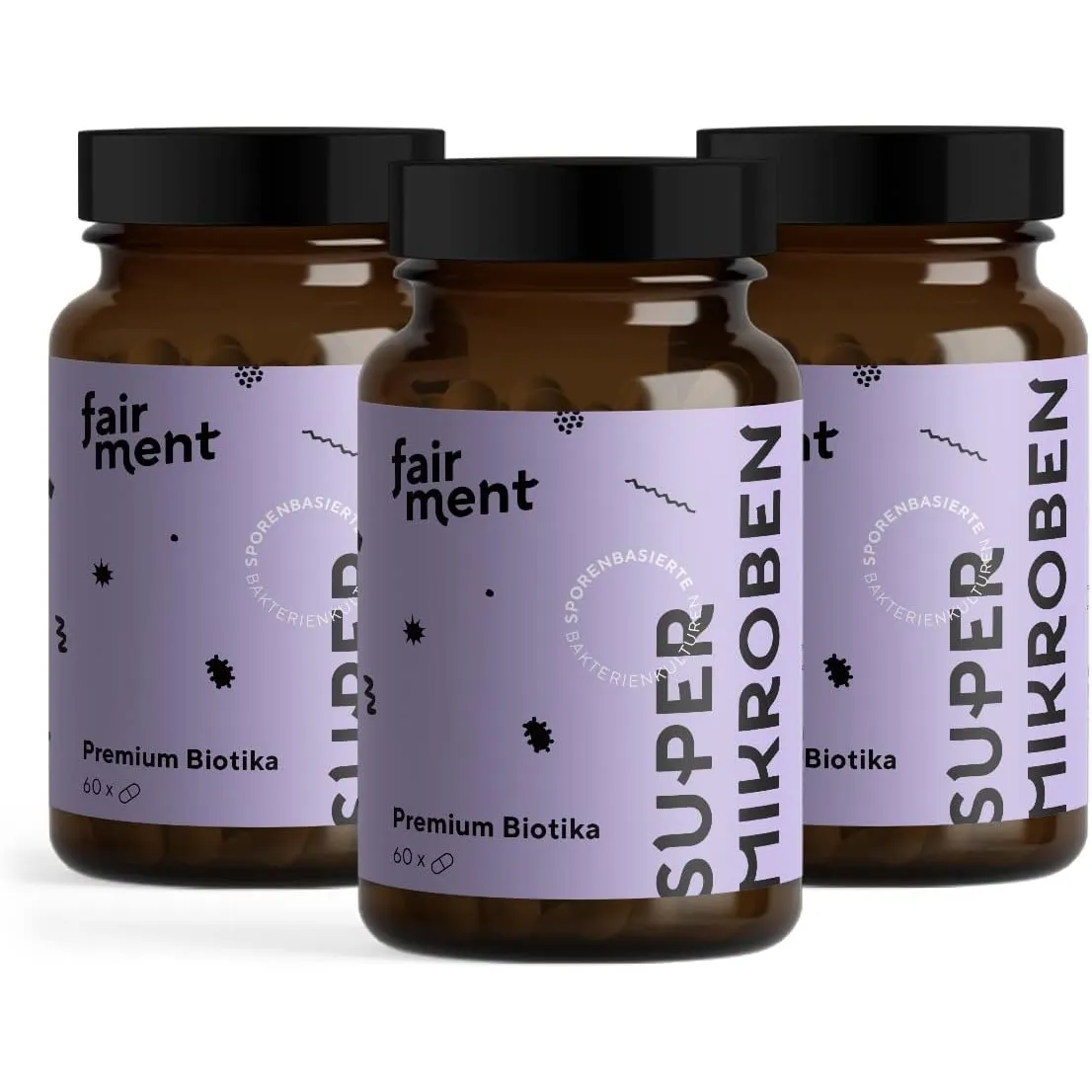 fairment SuperMikroben® Bakterien Stämme 3 MRD KBE/Tagesdosis, mit Zink, vegan, histamin-freundlich und hochdosiert, 60…